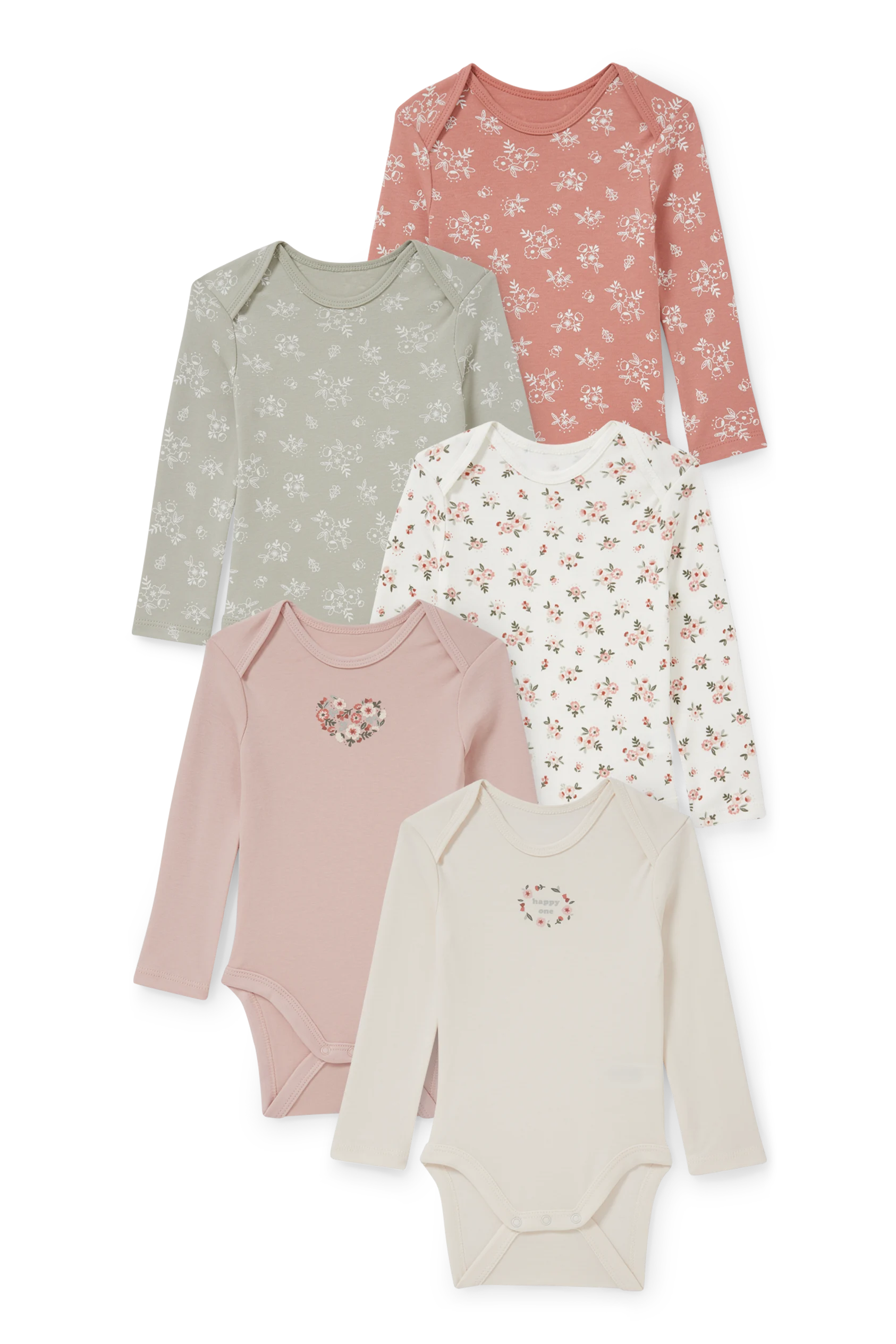 Multipack of 5 - baby bodysuit