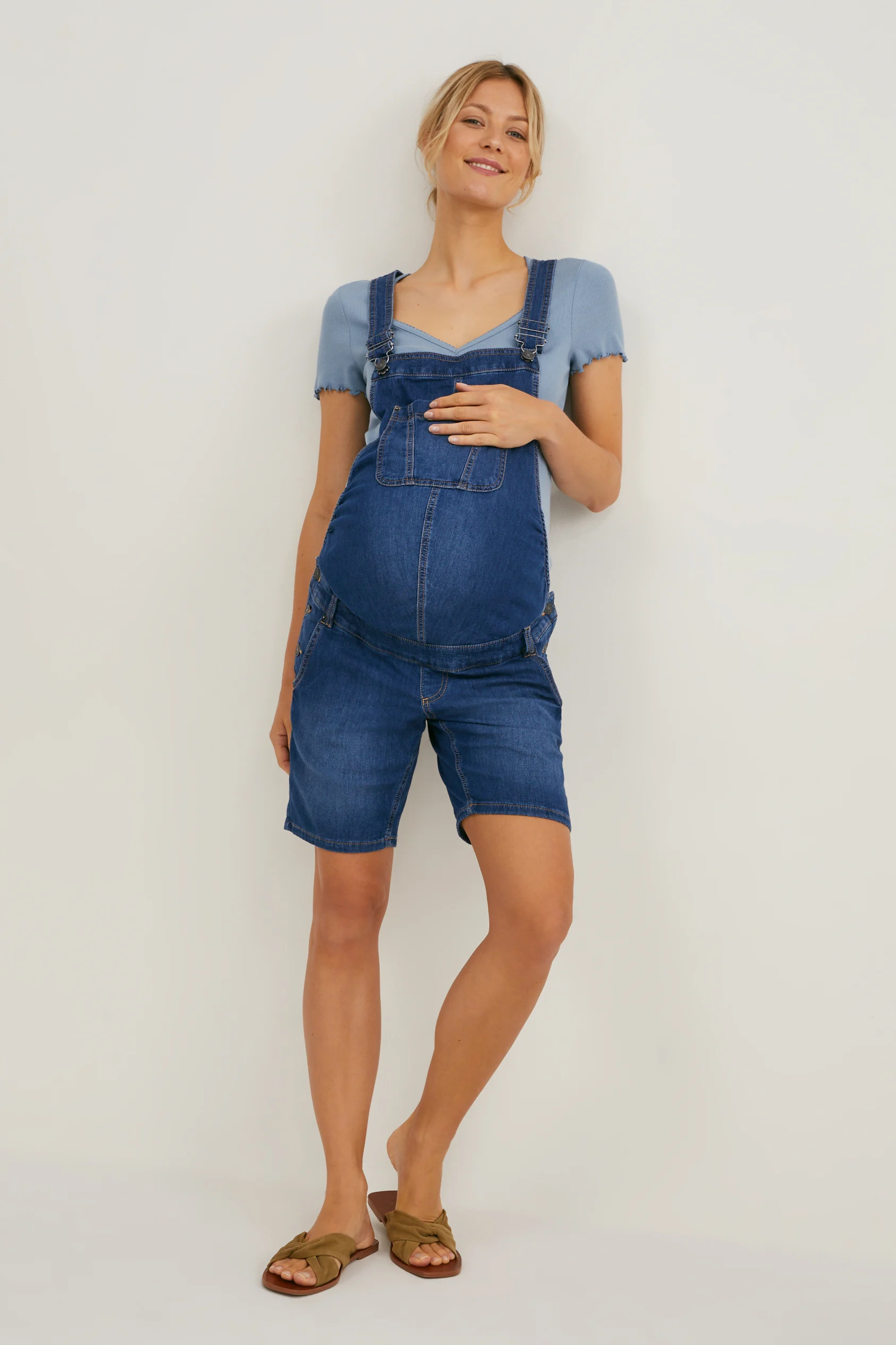 Maternity jeans - dungaree shorts