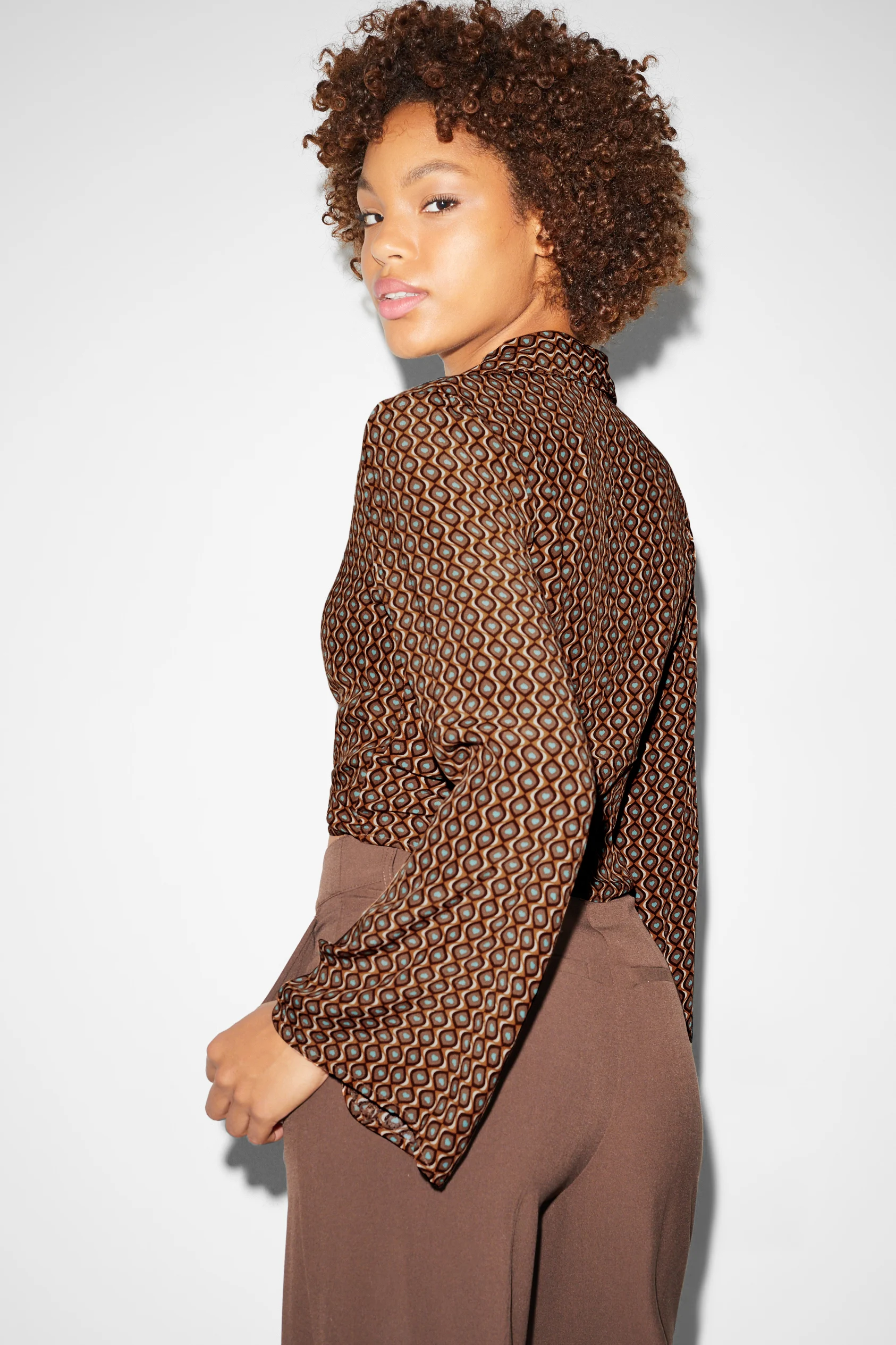 CLOCKHOUSE - cropped blouse - patterned