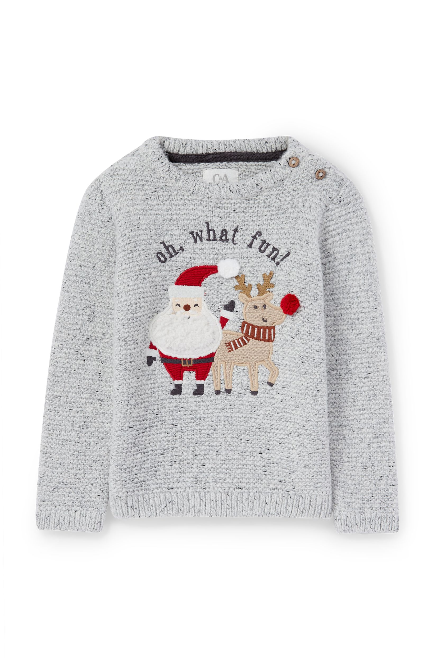 Father Christmas and Rudolph - baby Christmas jumper