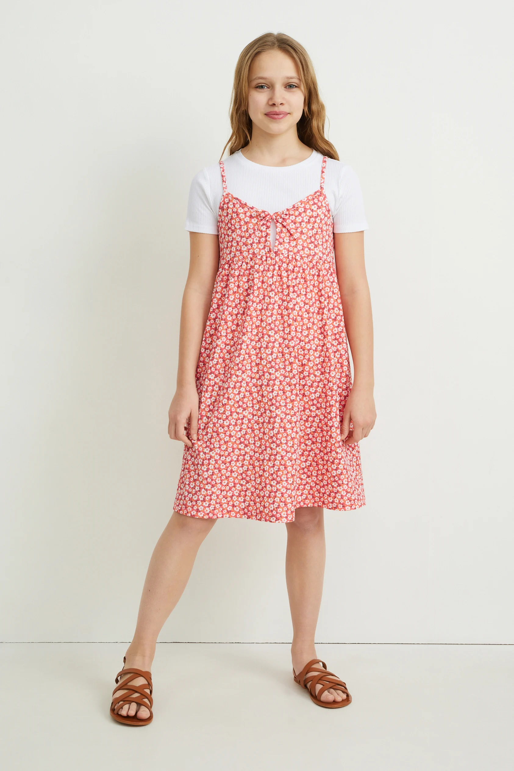 Set - short sleeve T-shirt and dress - 2 piece