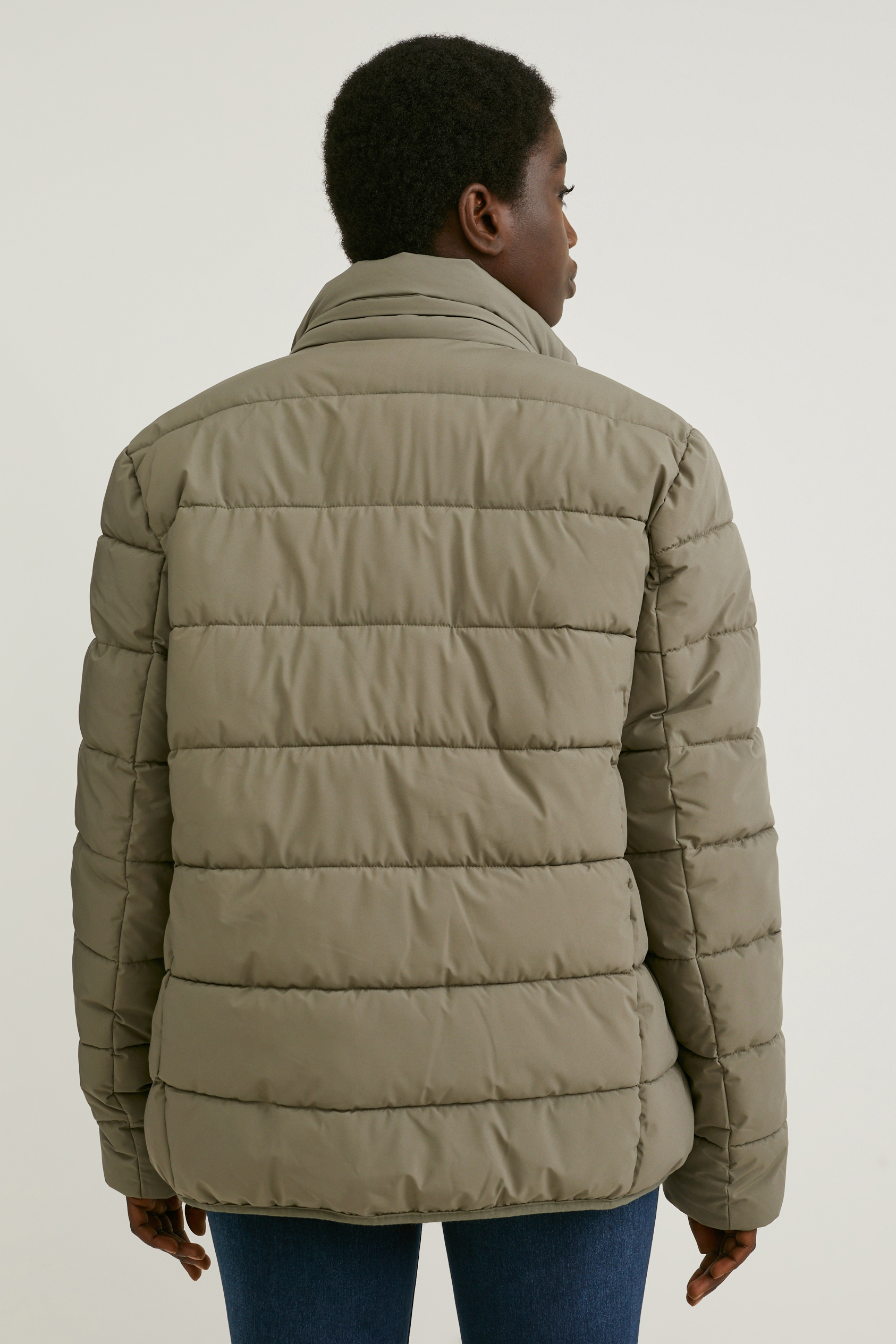 Maternity quilted jacket with hood and baby puch - unisex