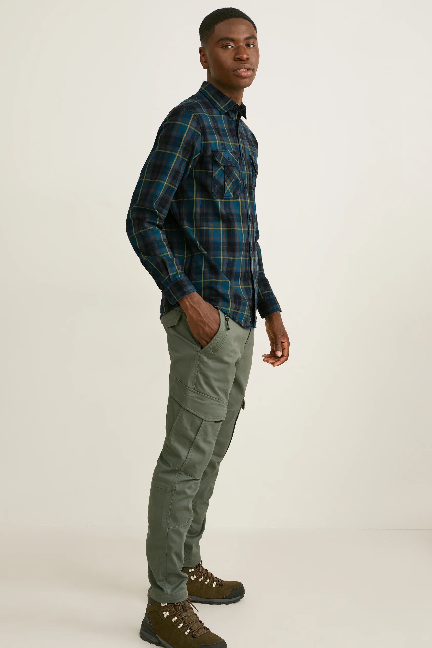 Flannel shirt - regular fit - Kent collar - THERMOLITE? - check
