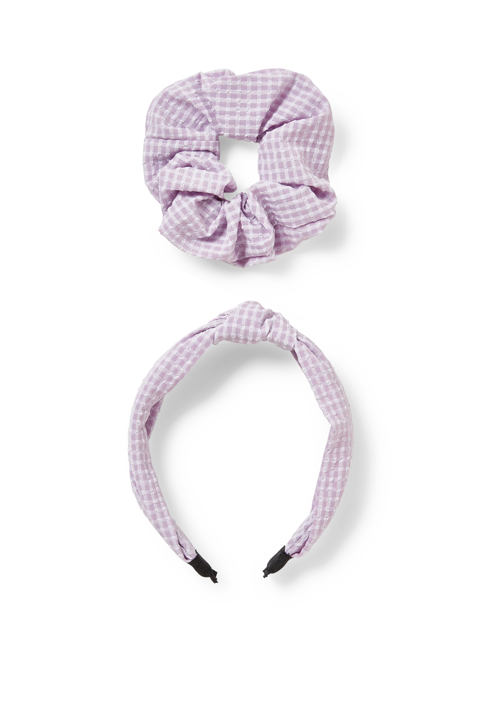 Set - hairband and scrunchie - 2 piece - check
