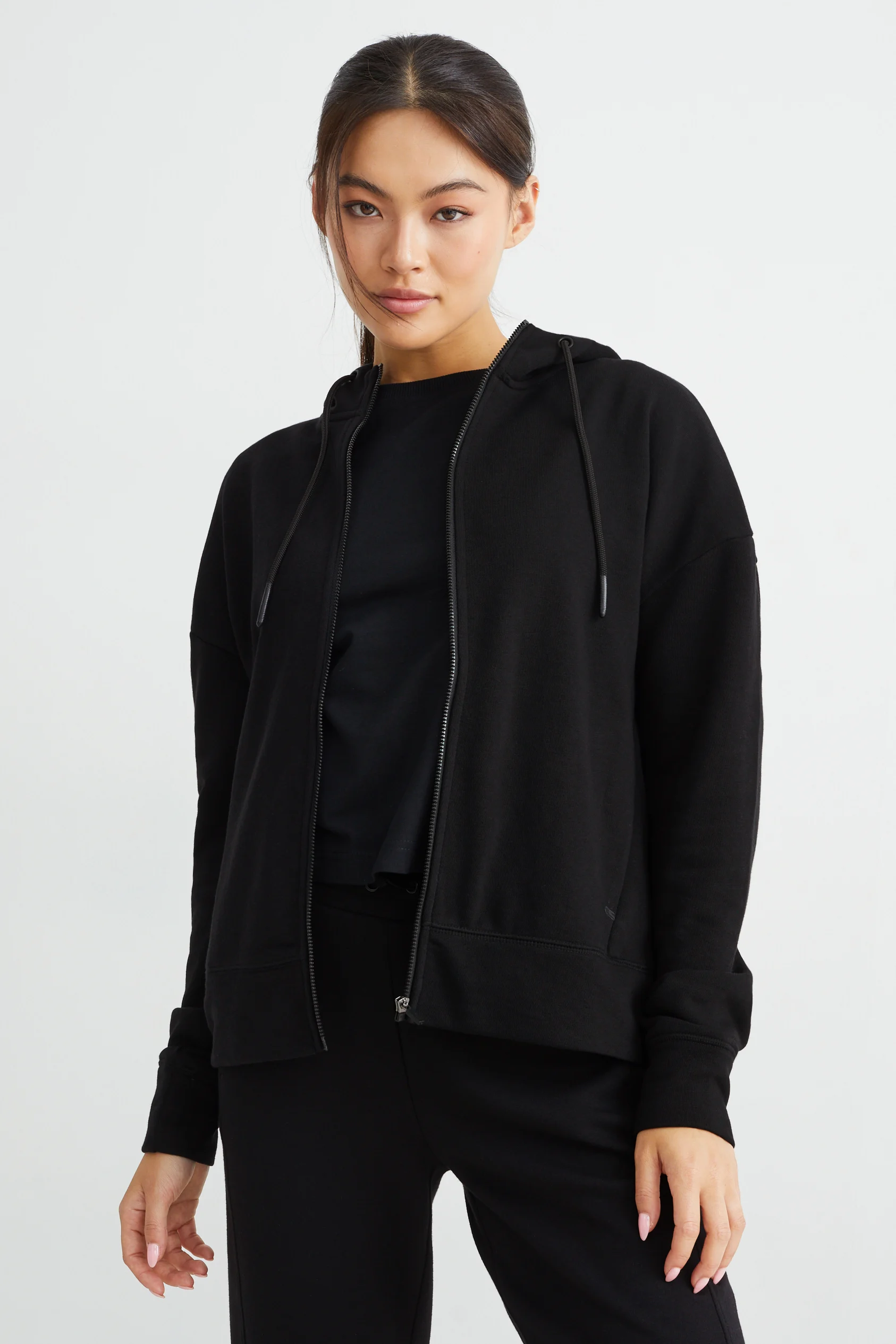 Zip-through sweatshirt with hood