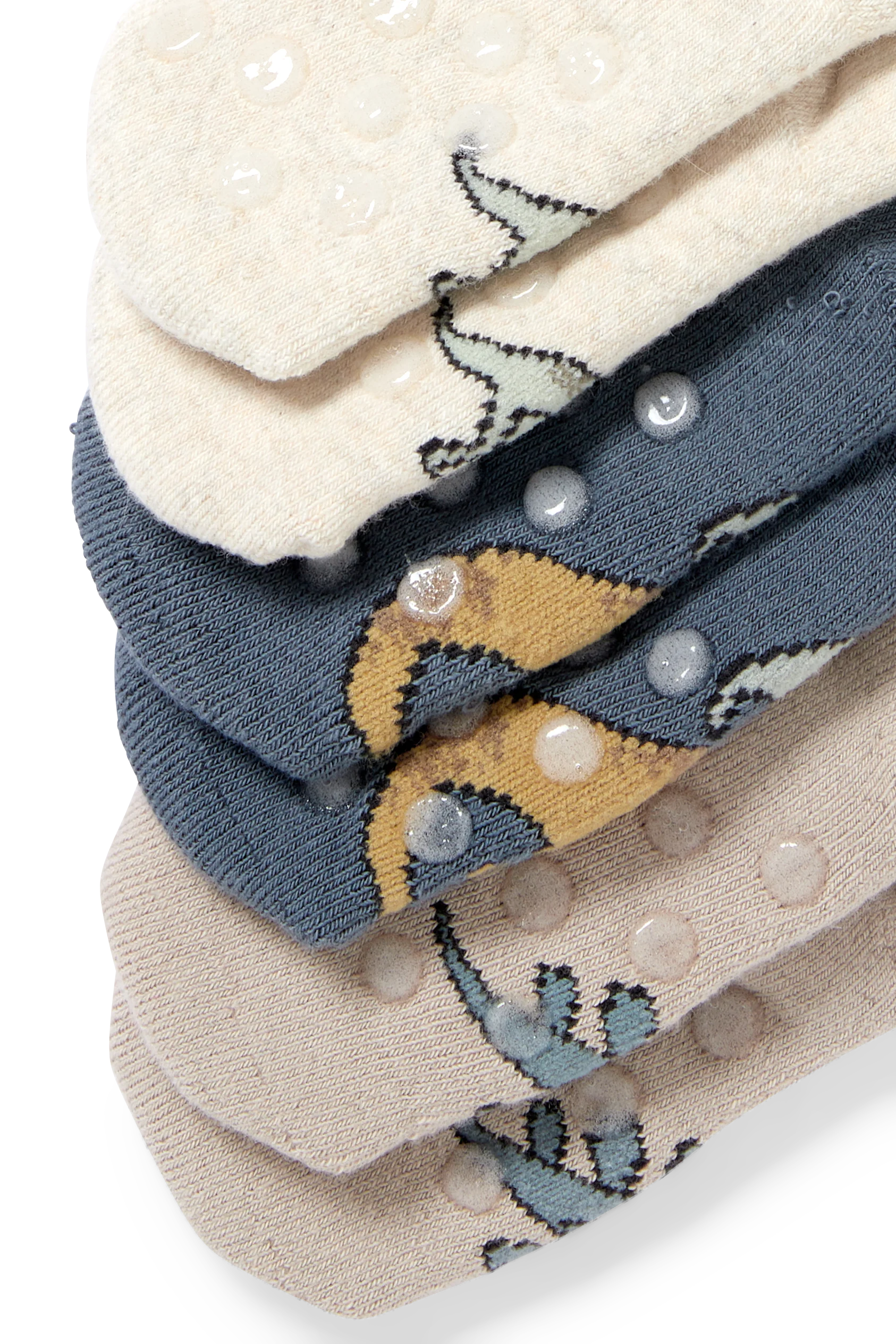 Multipack of 3 - dinosaur - newborn non-slip socks