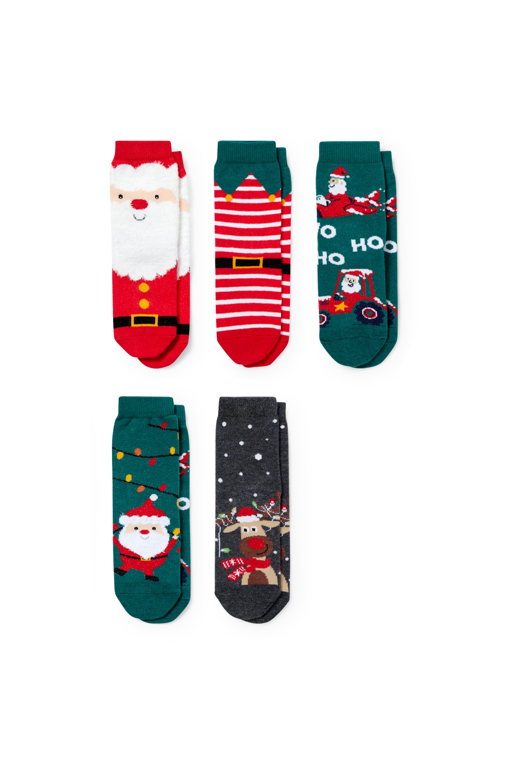 Multipack of 5 - Christmas socks with motif