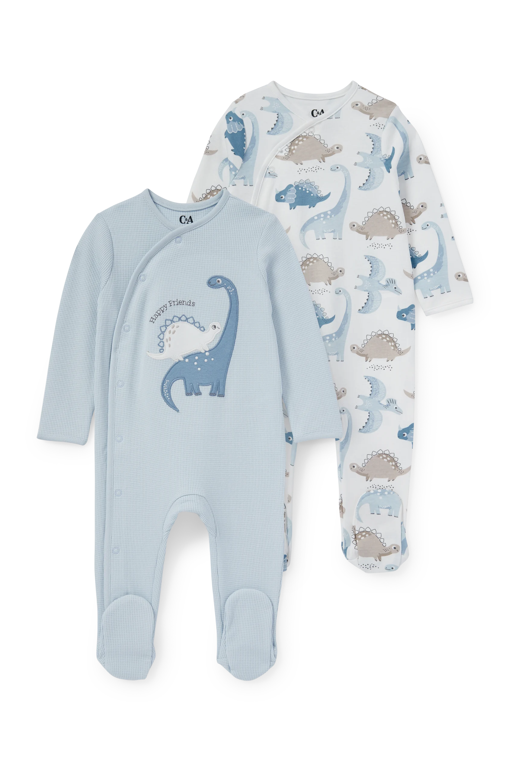 Multipack of 2 - dinosaur - baby sleepsuit