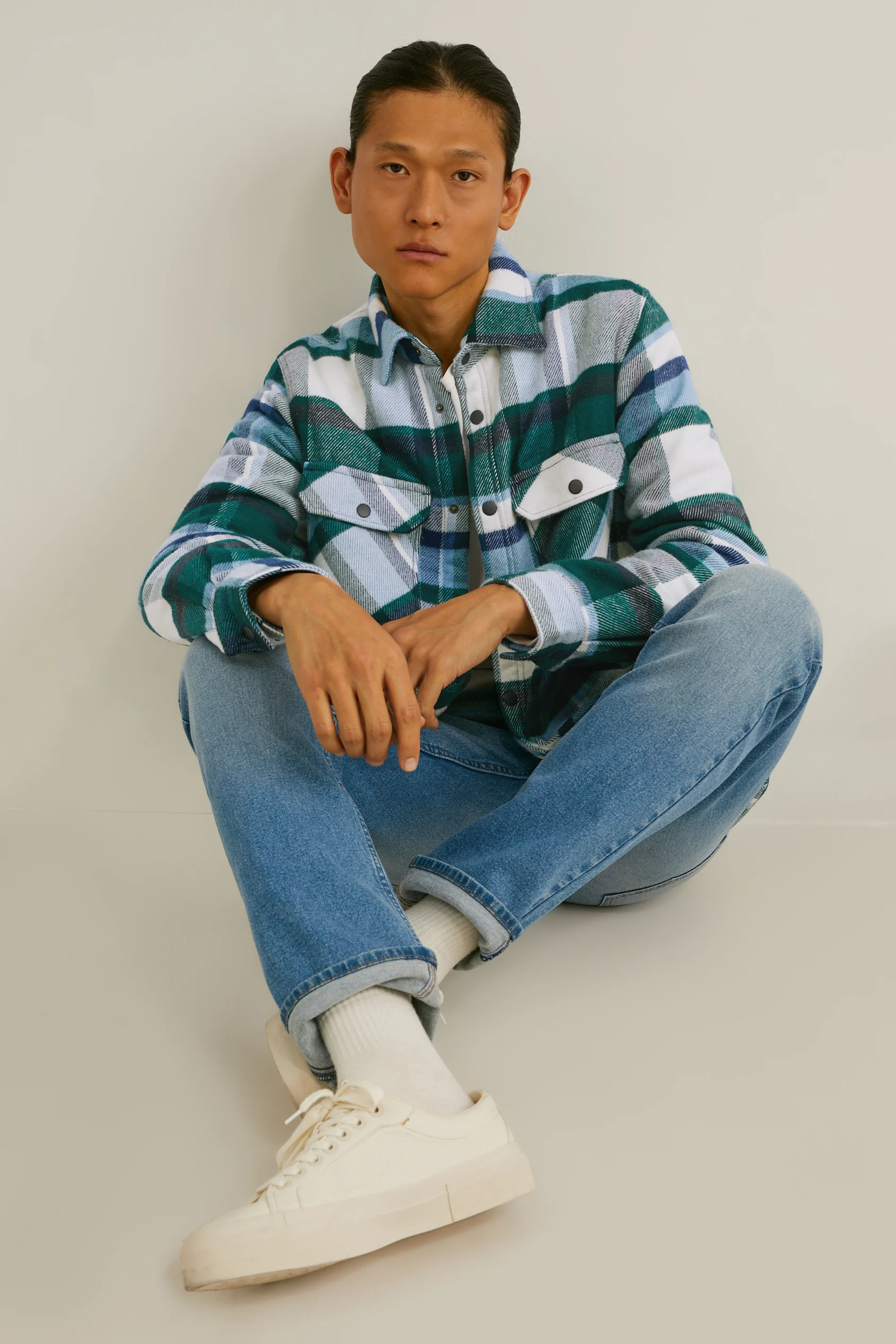 Shirt jacket - check