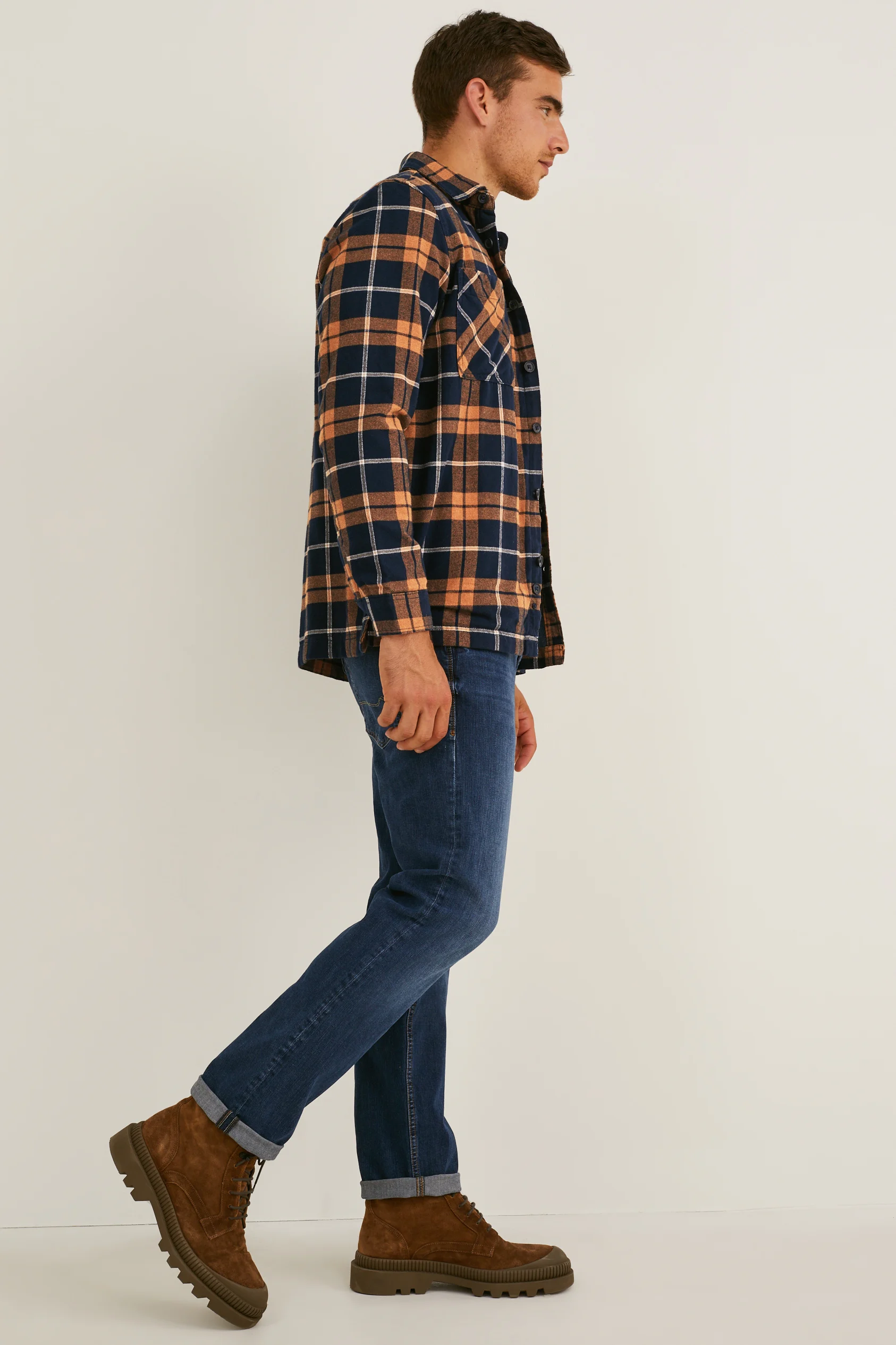 Shirt - regular fit - kent collar - check