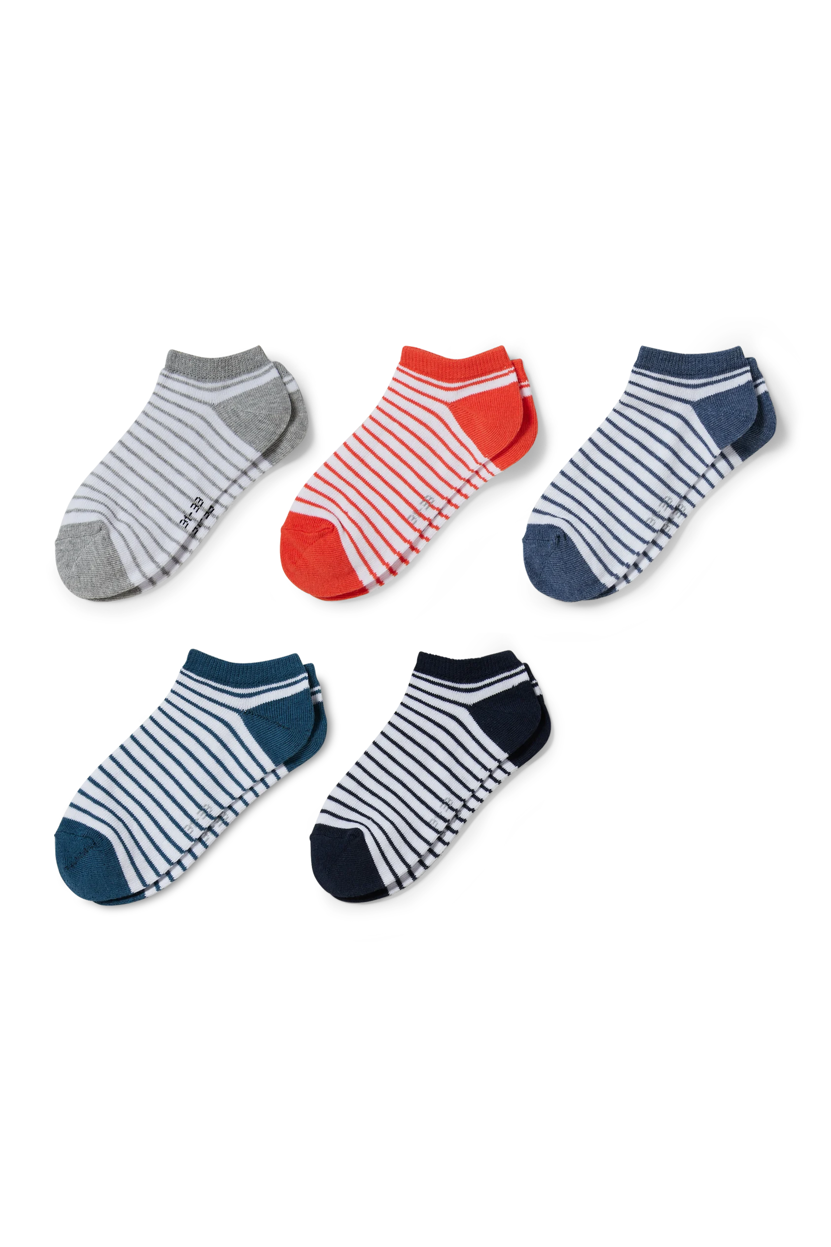 Multipack of 5 - trainer socks - striped