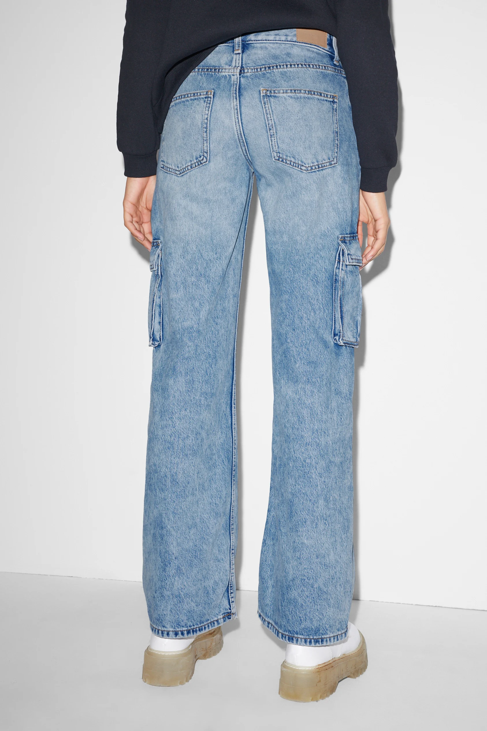 CLOCKHOUSE - wide leg jeans - low waist