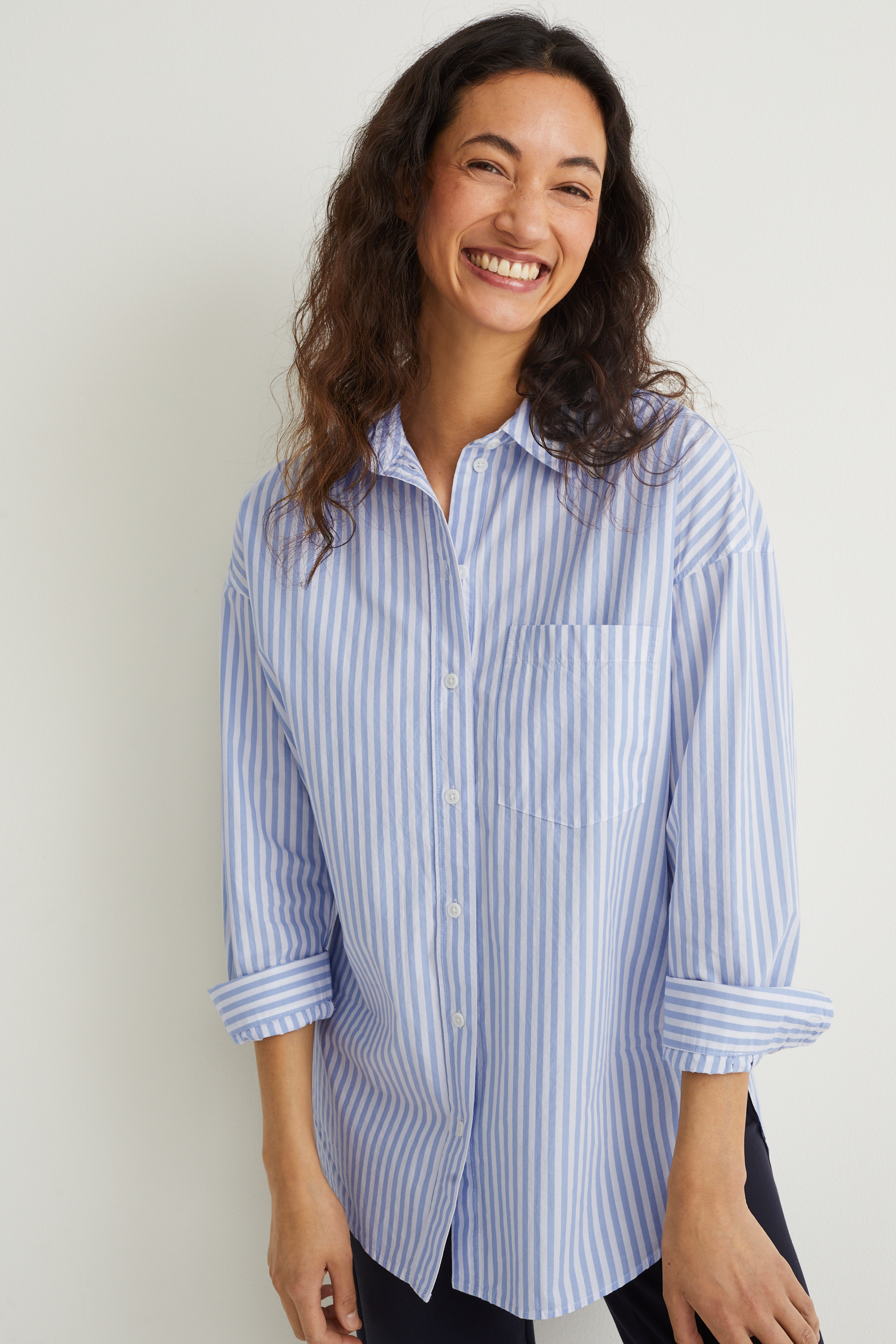 Blouse - oversized - striped