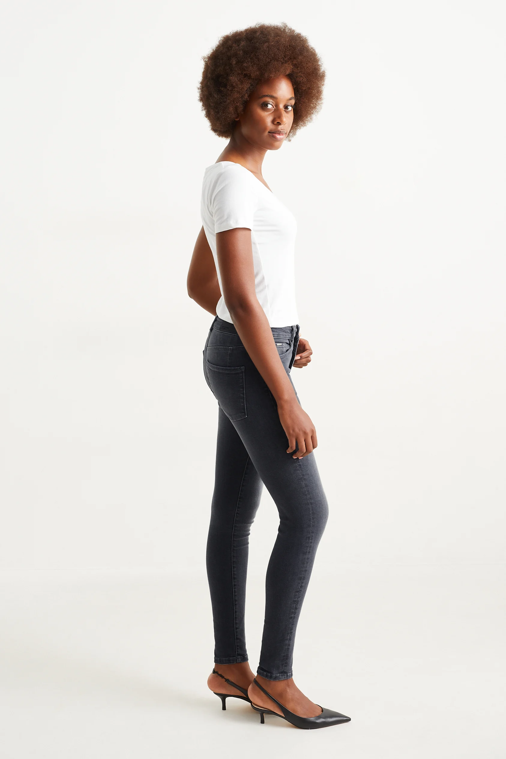 Skinny jeans - mid-rise waist - shaping jeans - LYCRA?
