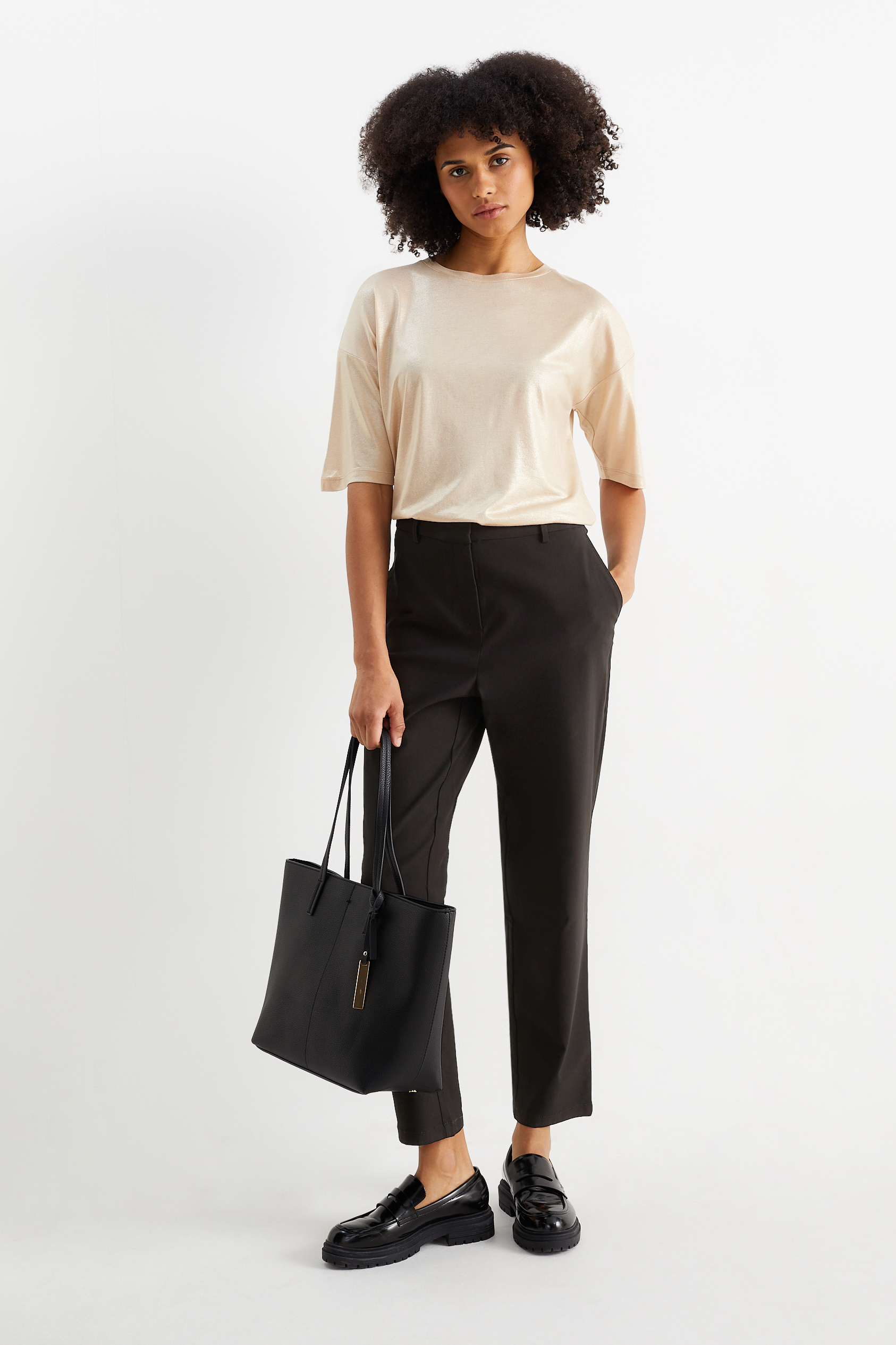 Cloth trousers - mid-rise waist - slim fit