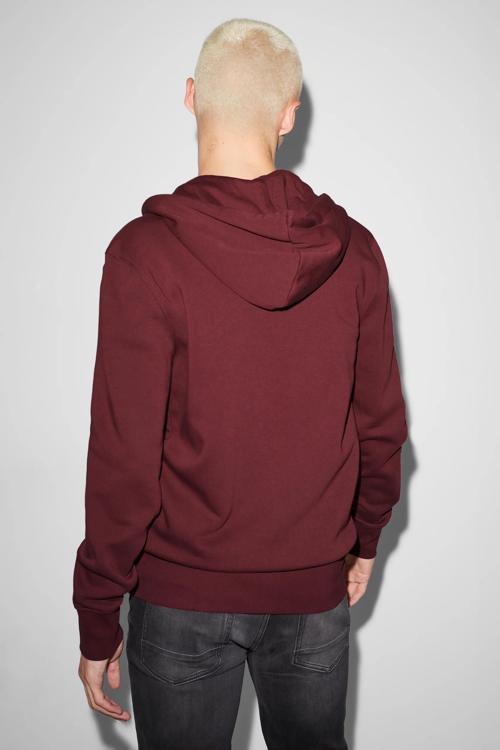Zip-through sweatshirt with hood