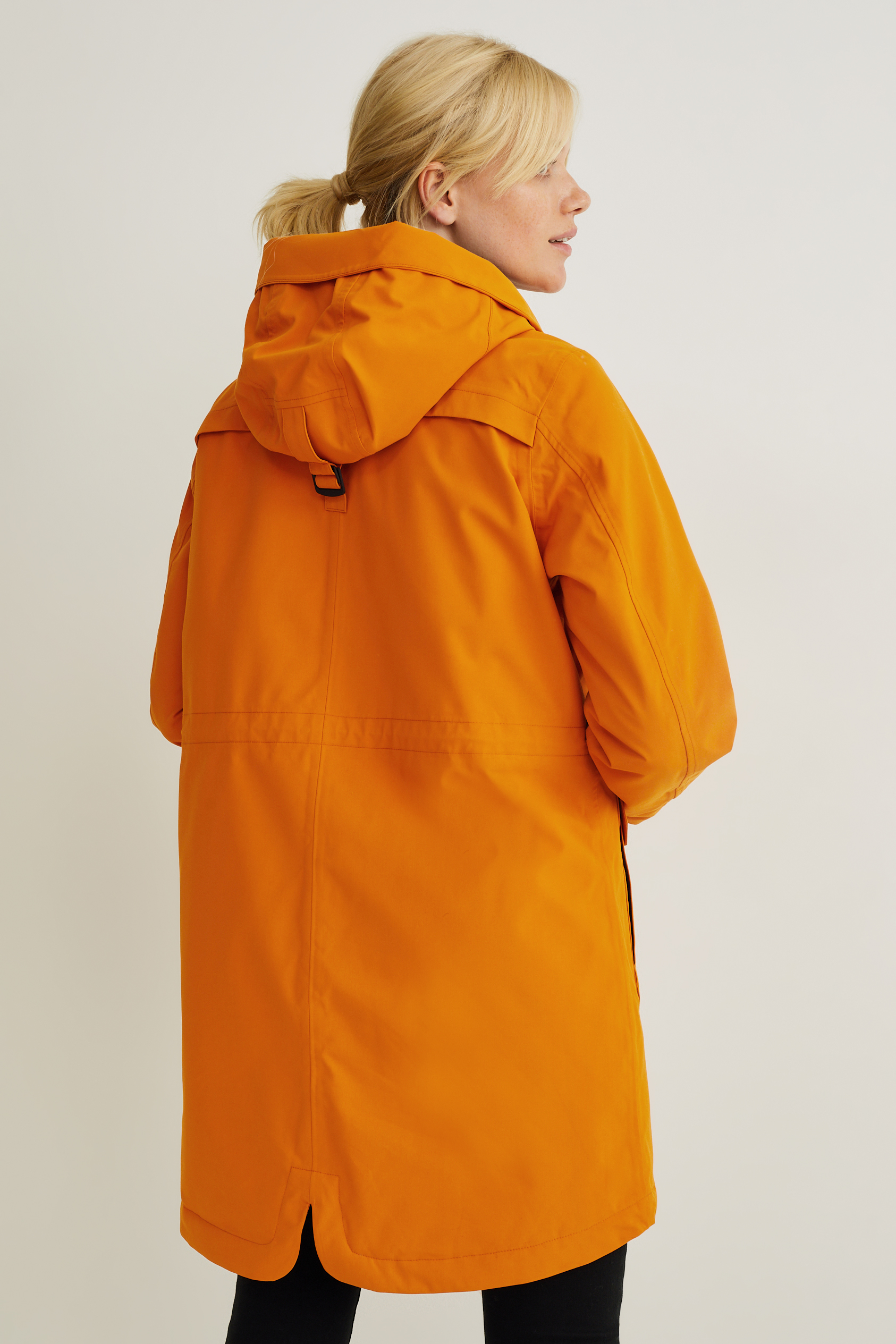 Outdoor jacket with hood