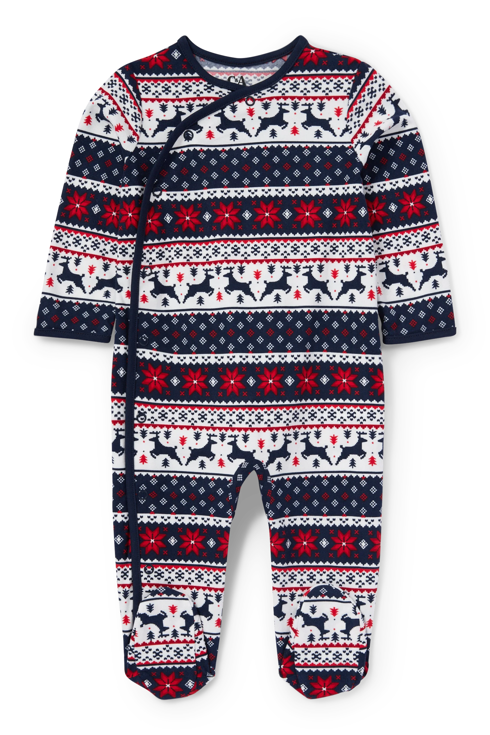 Reindeer - baby Christmas sleepsuit - patterned