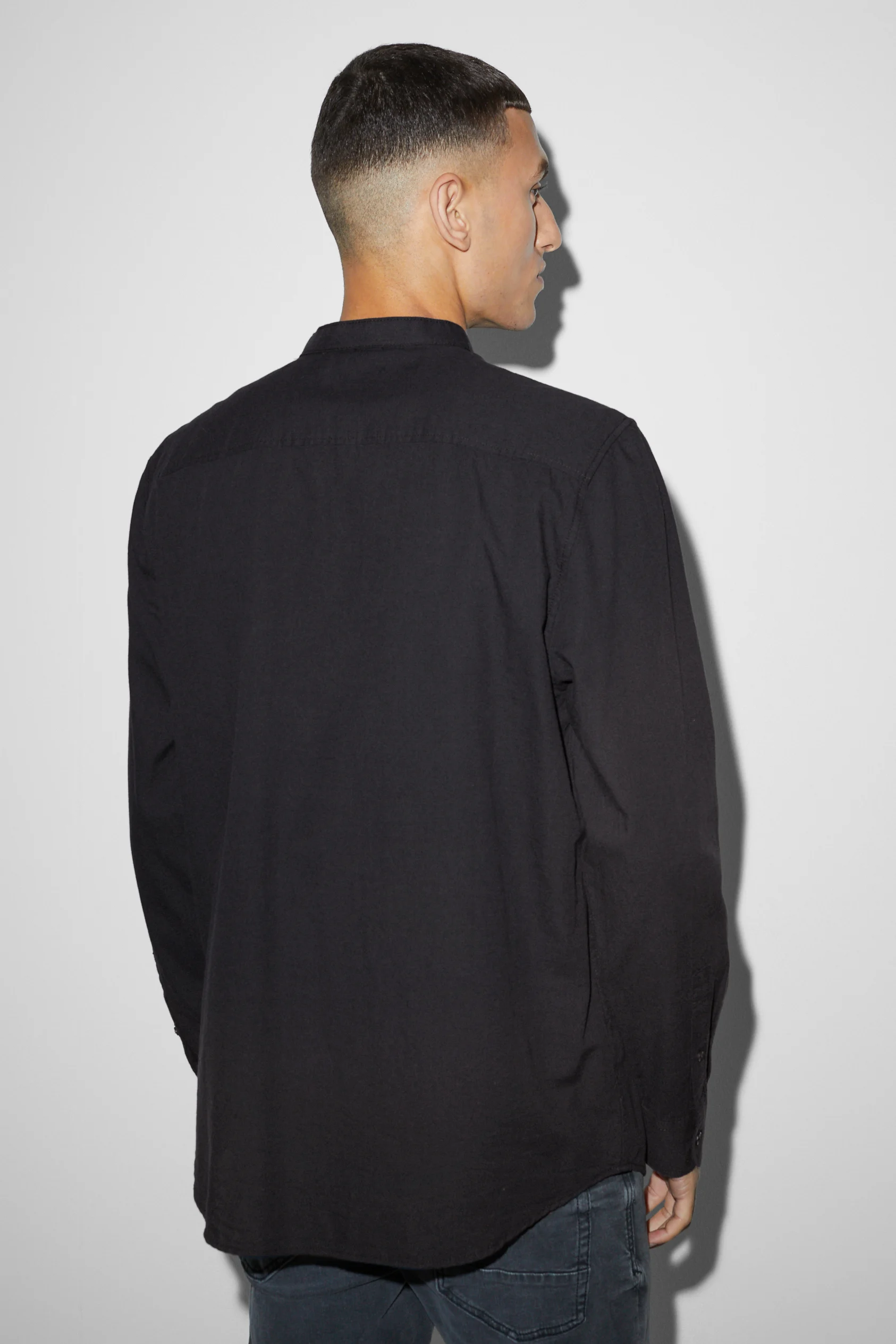 Shirt - regular fit - band collar