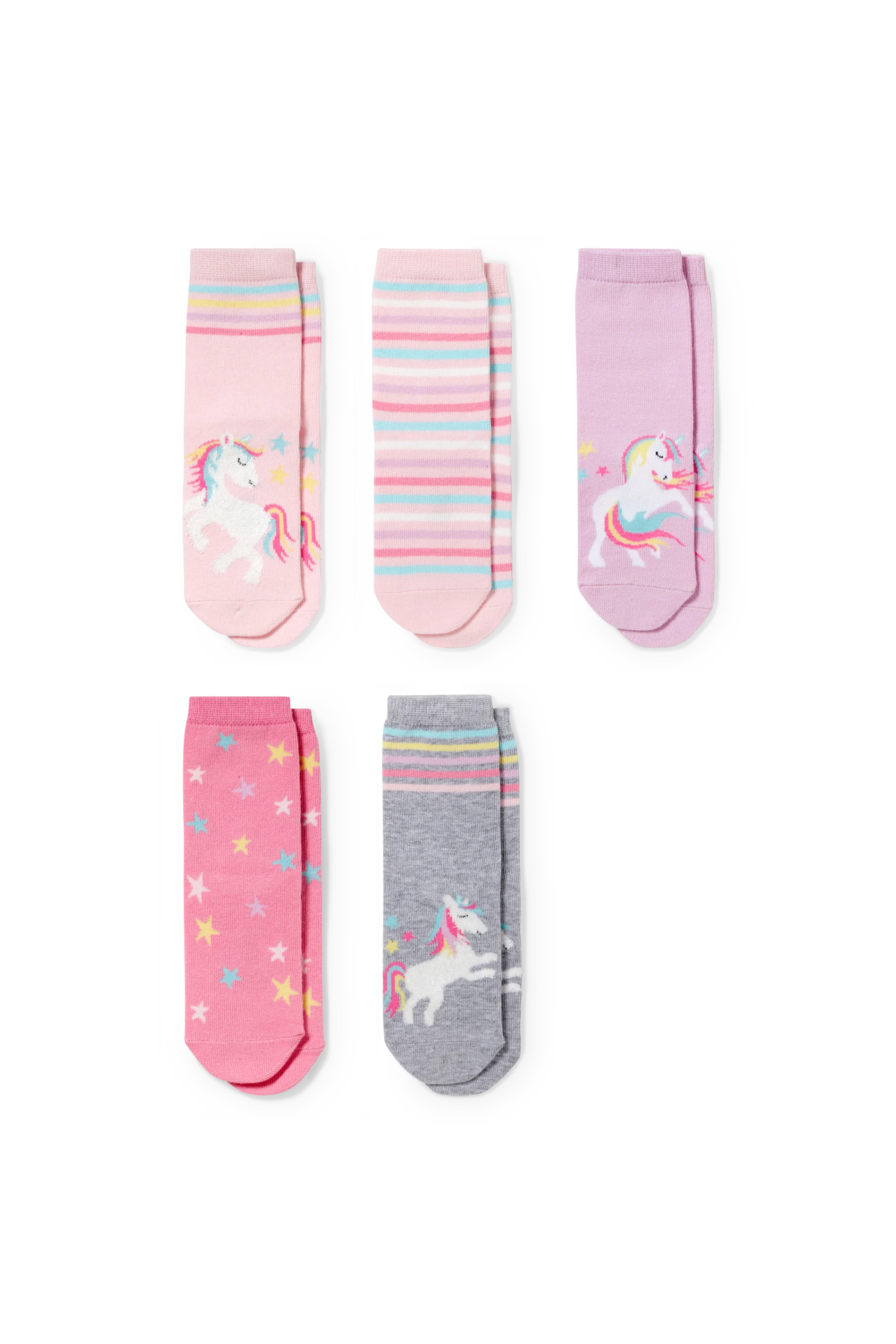 Multipack of 5 - unicorn - socks with motif
