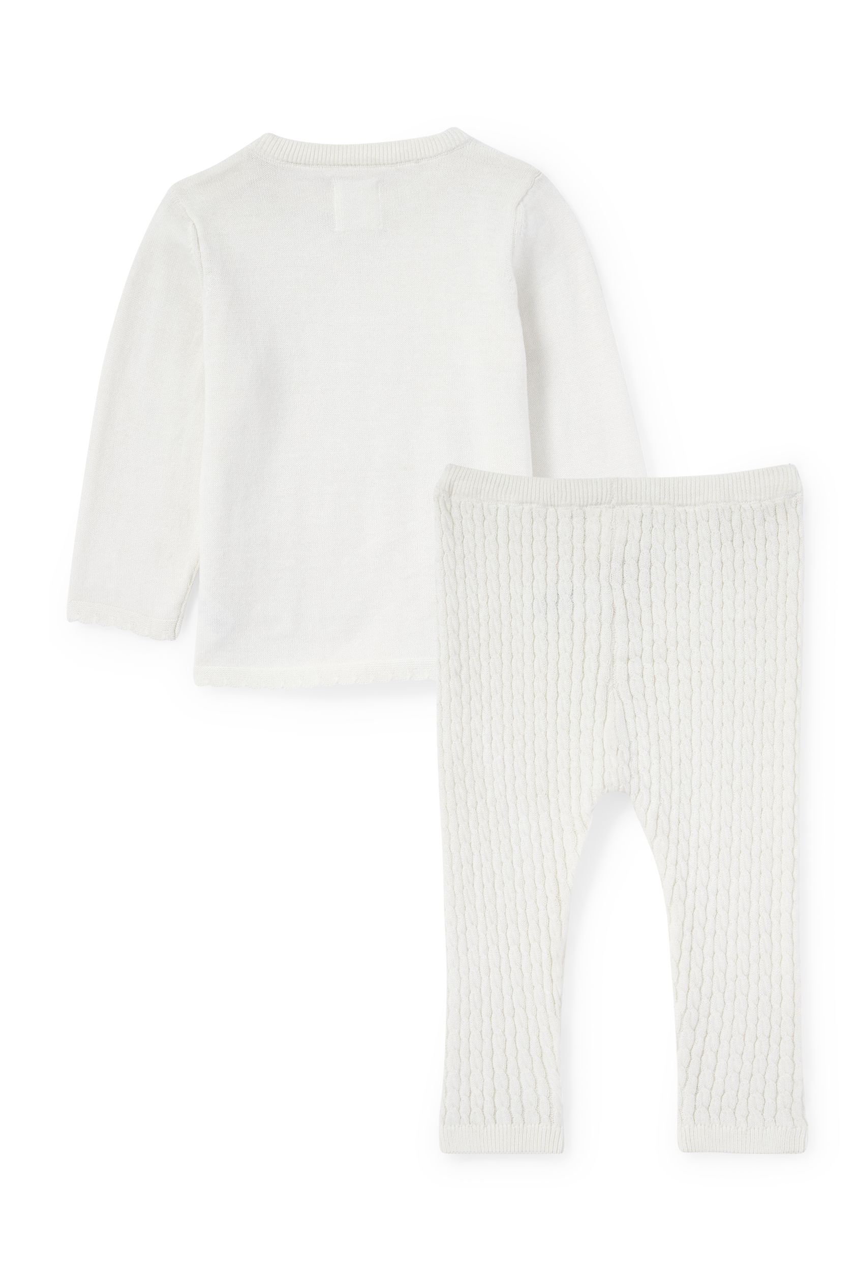 Baby outfit - 2 piece - cable knit pattern
