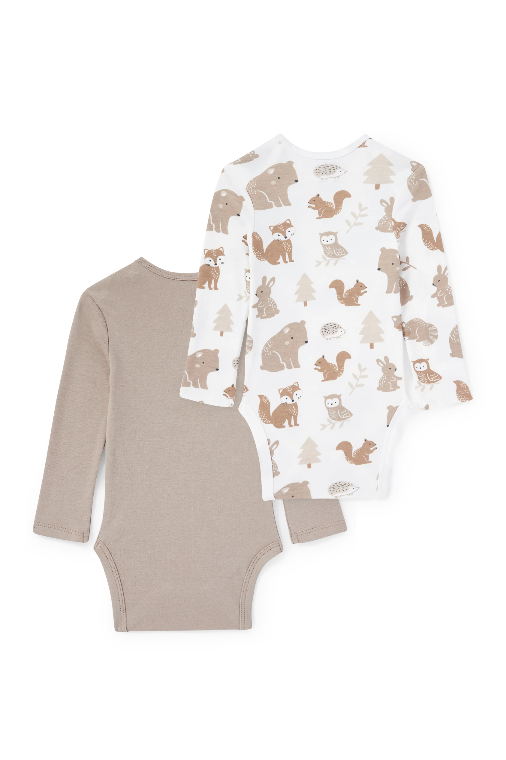 Multipack of 2 - woodland animals - baby bodysuit