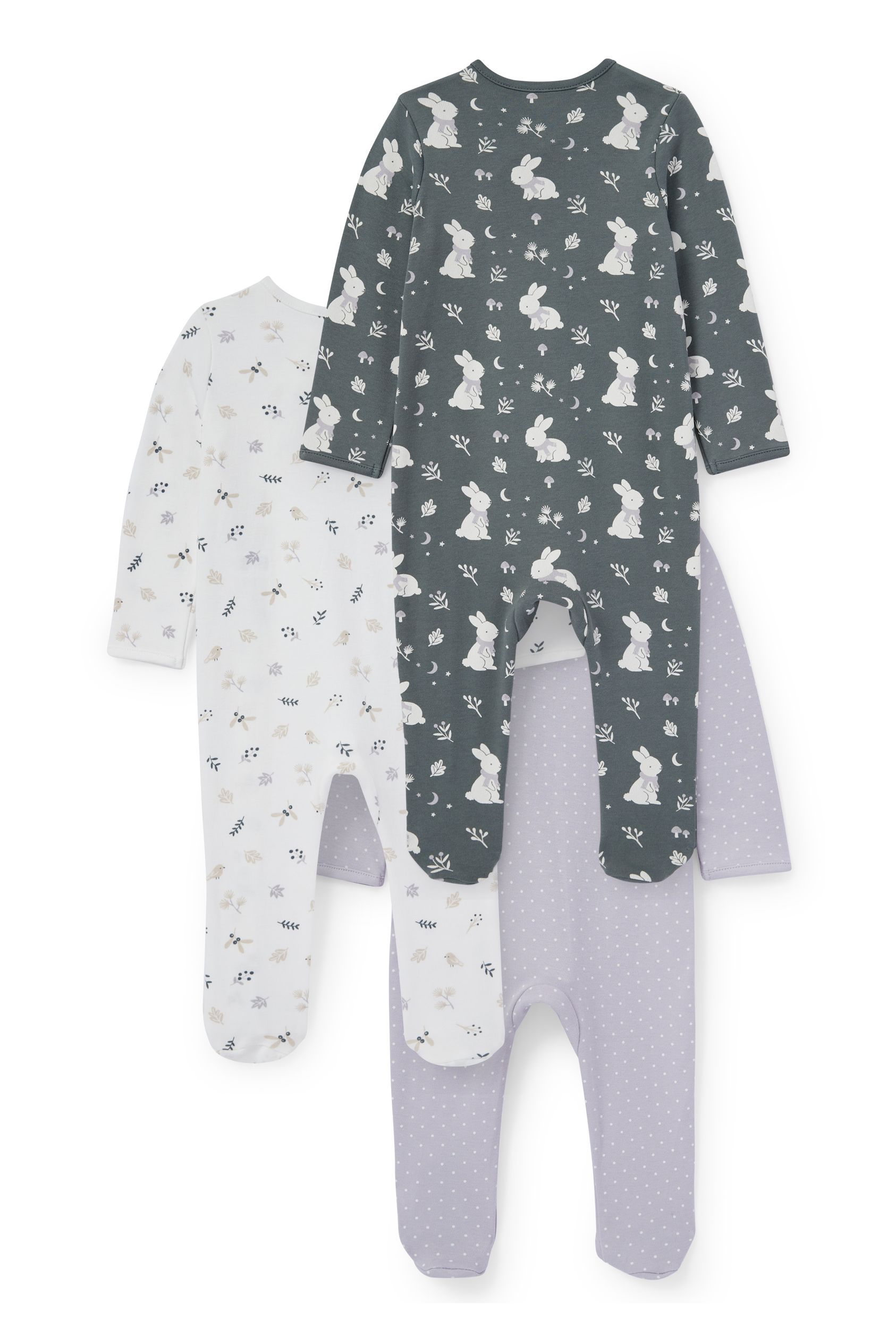 Multipack of 3 - baby sleepsuit