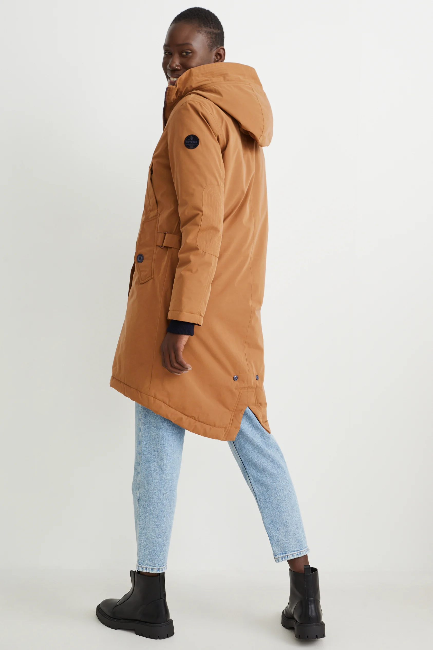 Rain jacket with hood