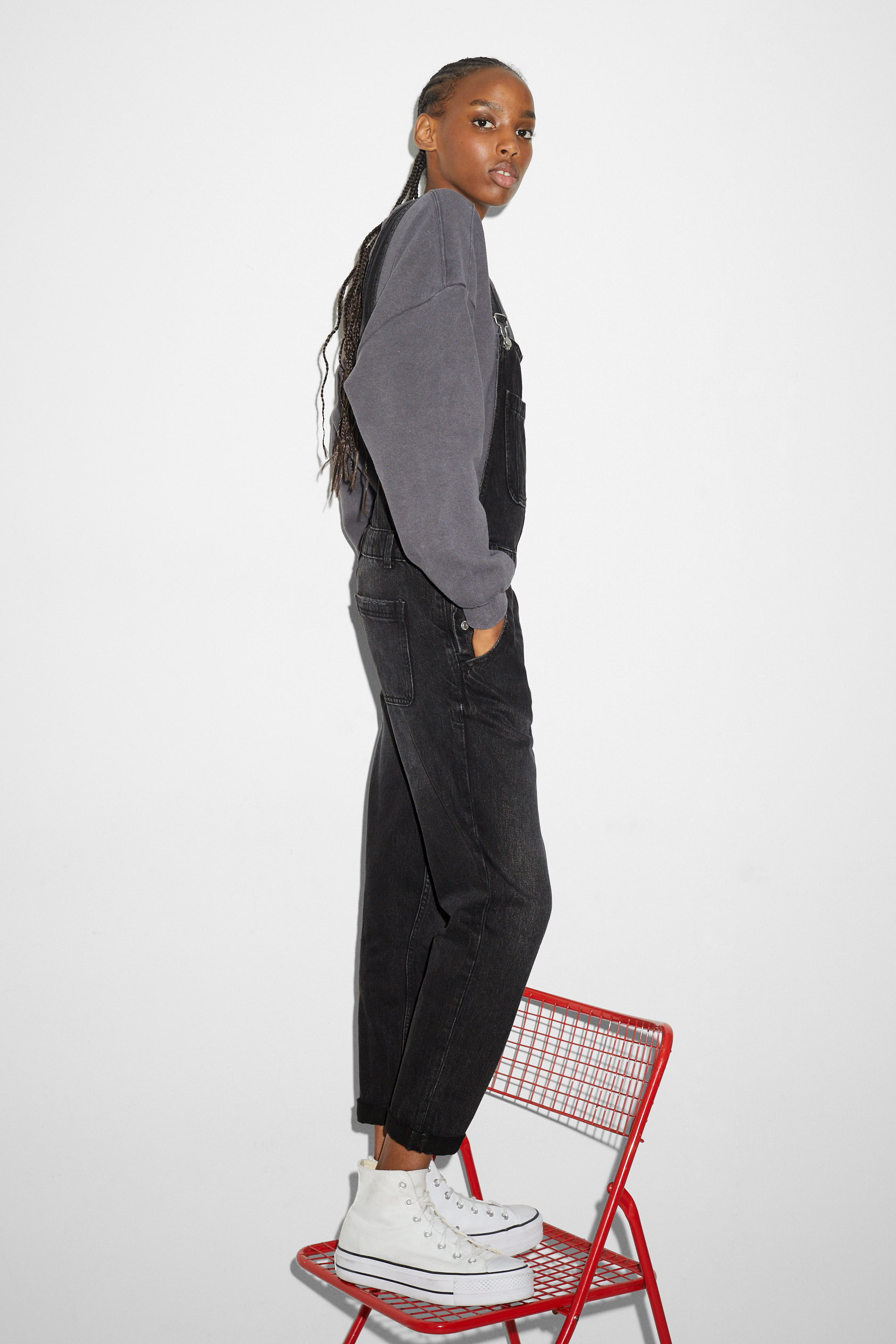 CLOCKHOUSE - denim dungarees