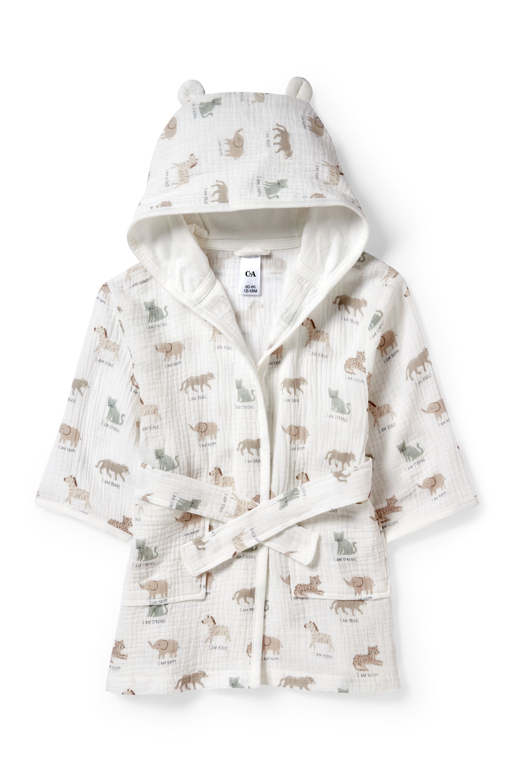 Baby bathrobe with hood