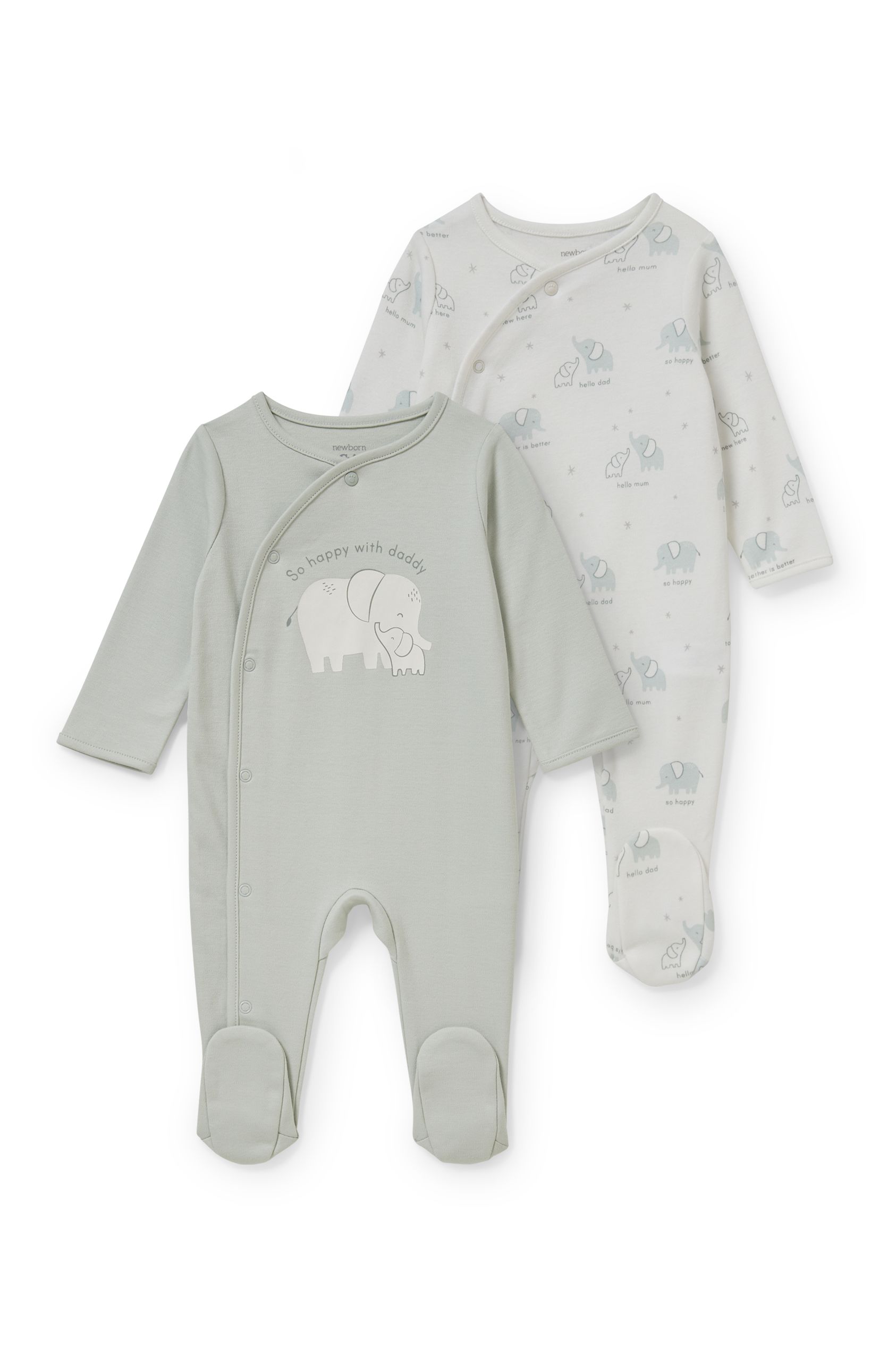 Multipack of 2 - baby sleepsuit