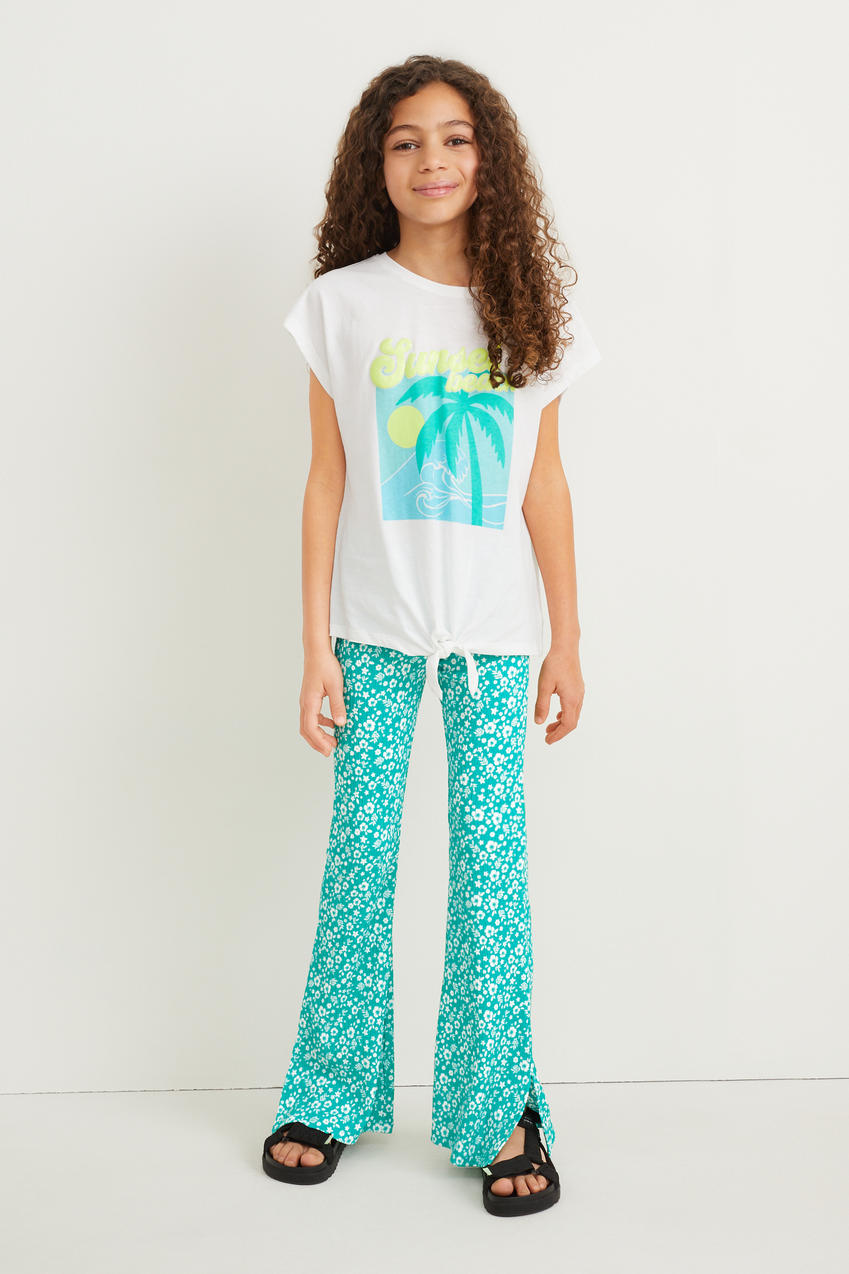 Flared leggings - floral