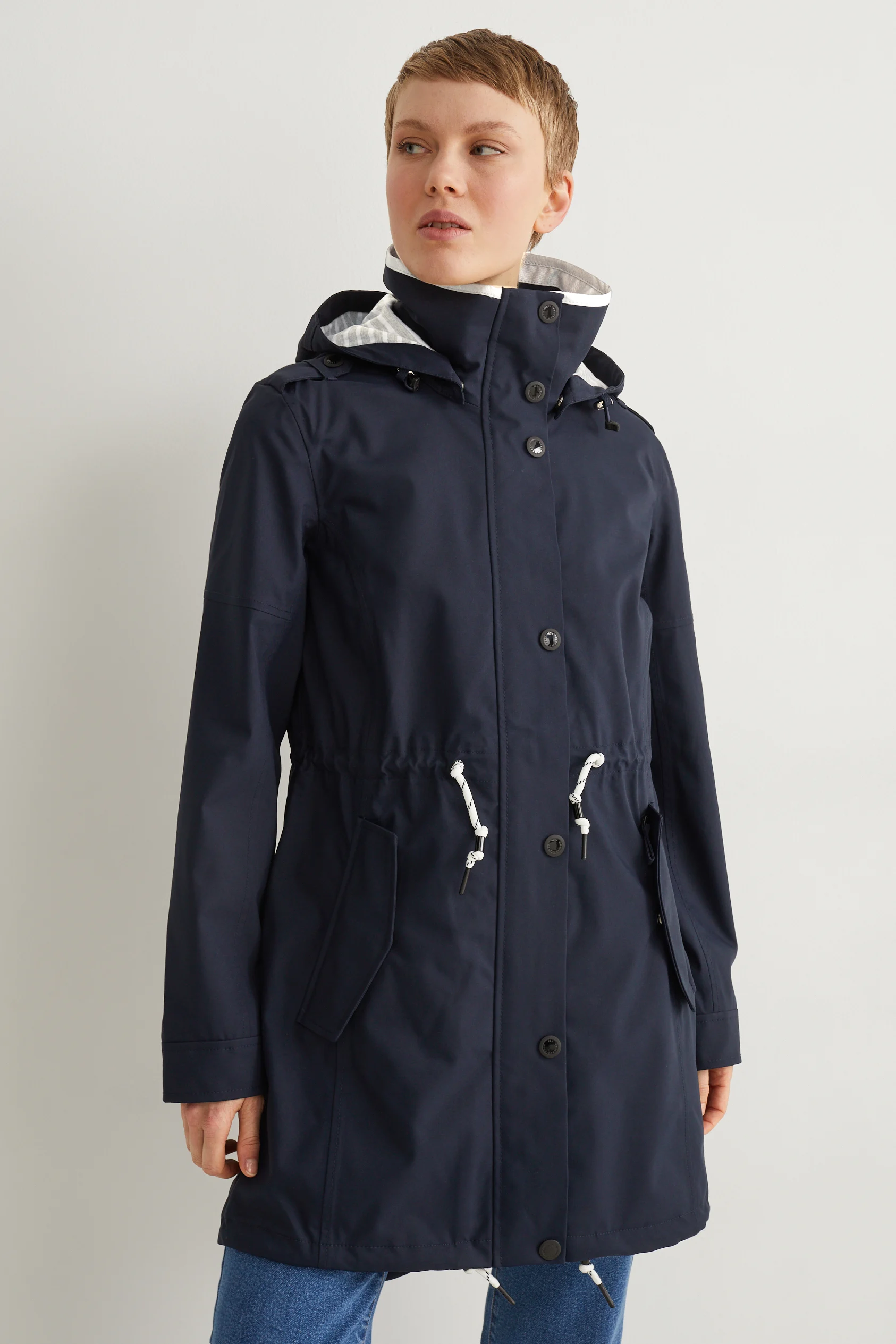 Rain jacket with hood