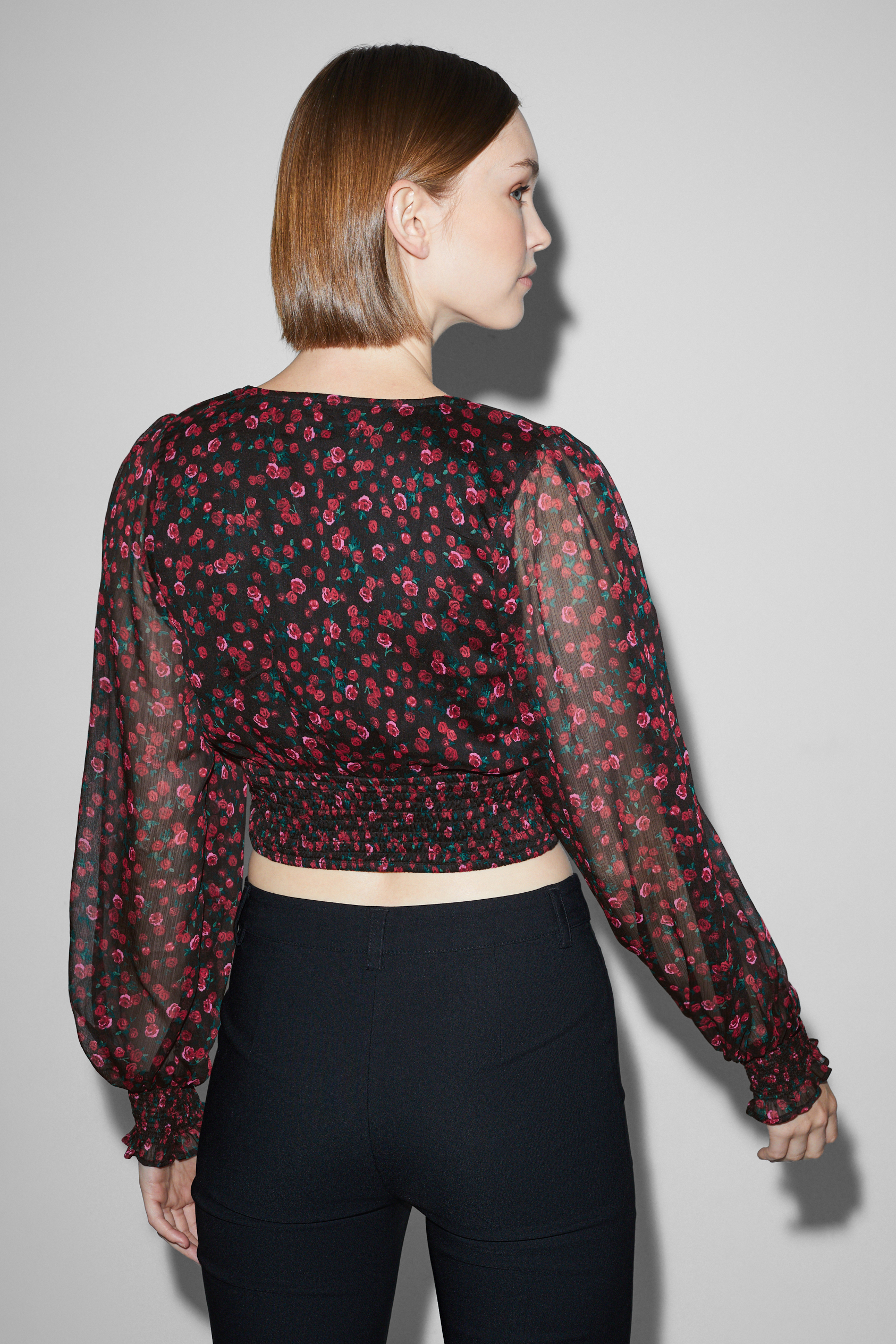 CLOCKHOUSE - cropped blouse - floral