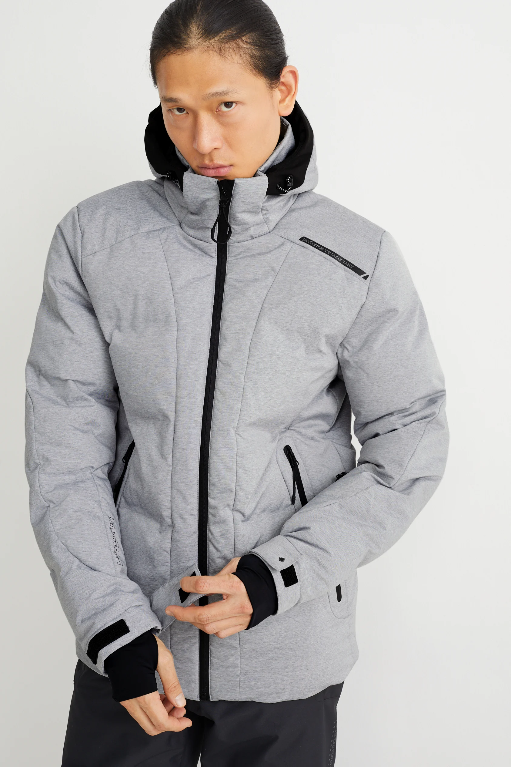 Ski jacket with hood