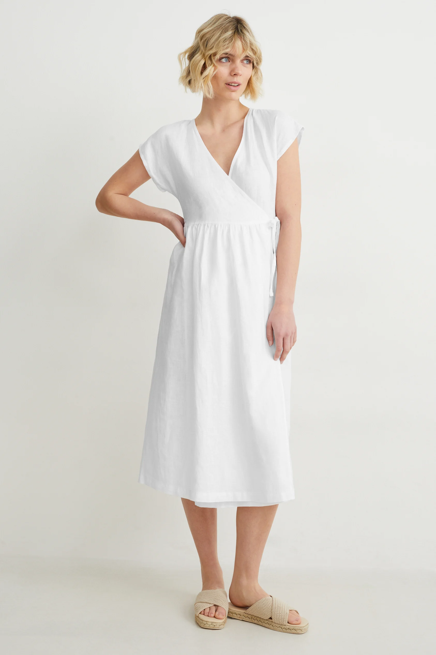 Linen wrap dress