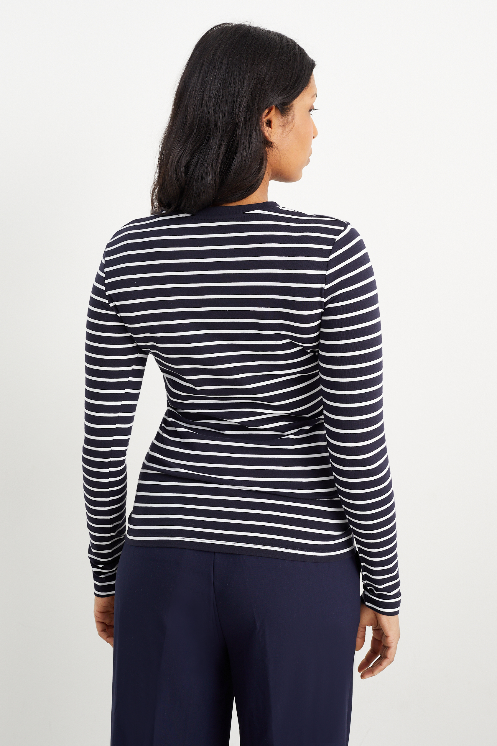 Basic long sleeve top - striped