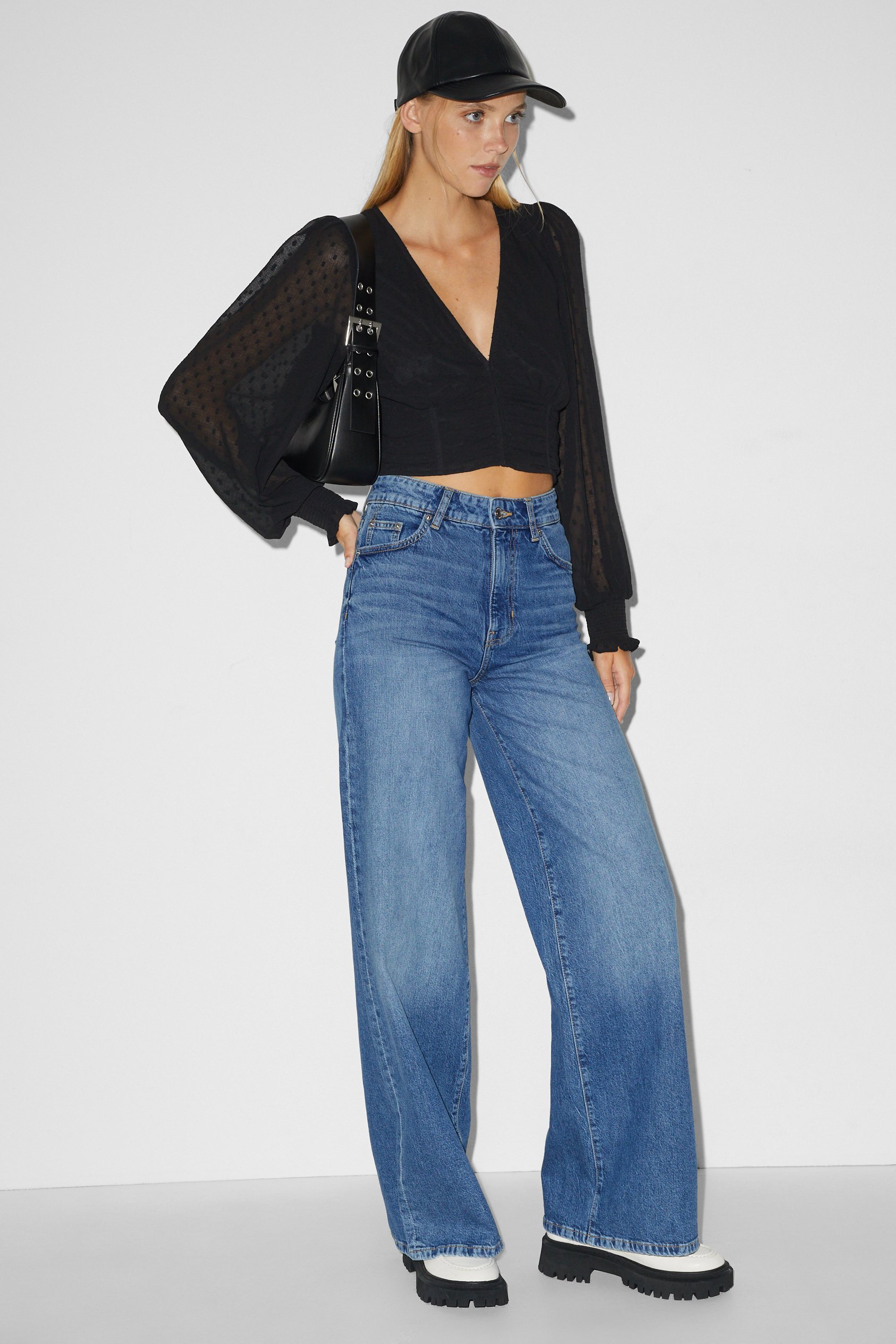 CLOCKHOUSE - wide leg jeans - high waist