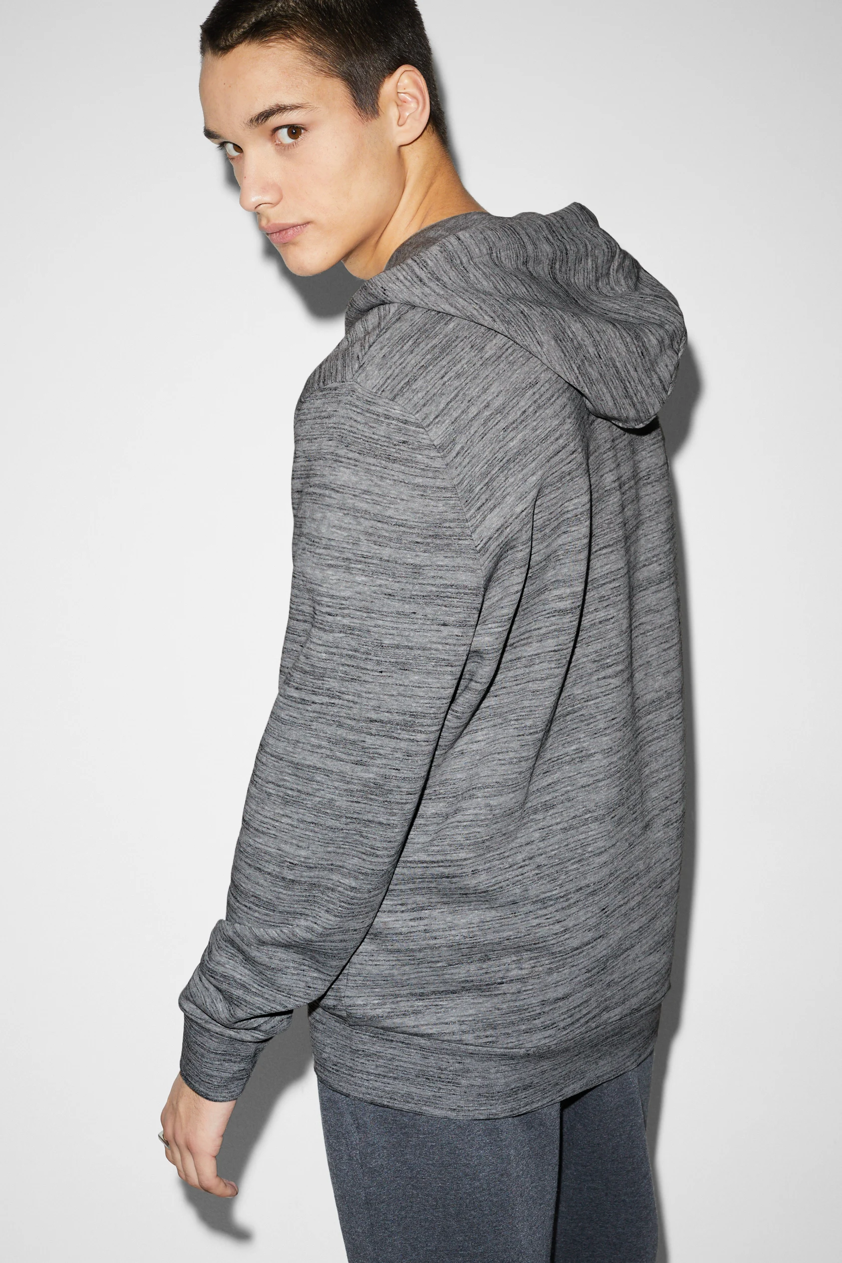 Zip-through sweatshirt with hood