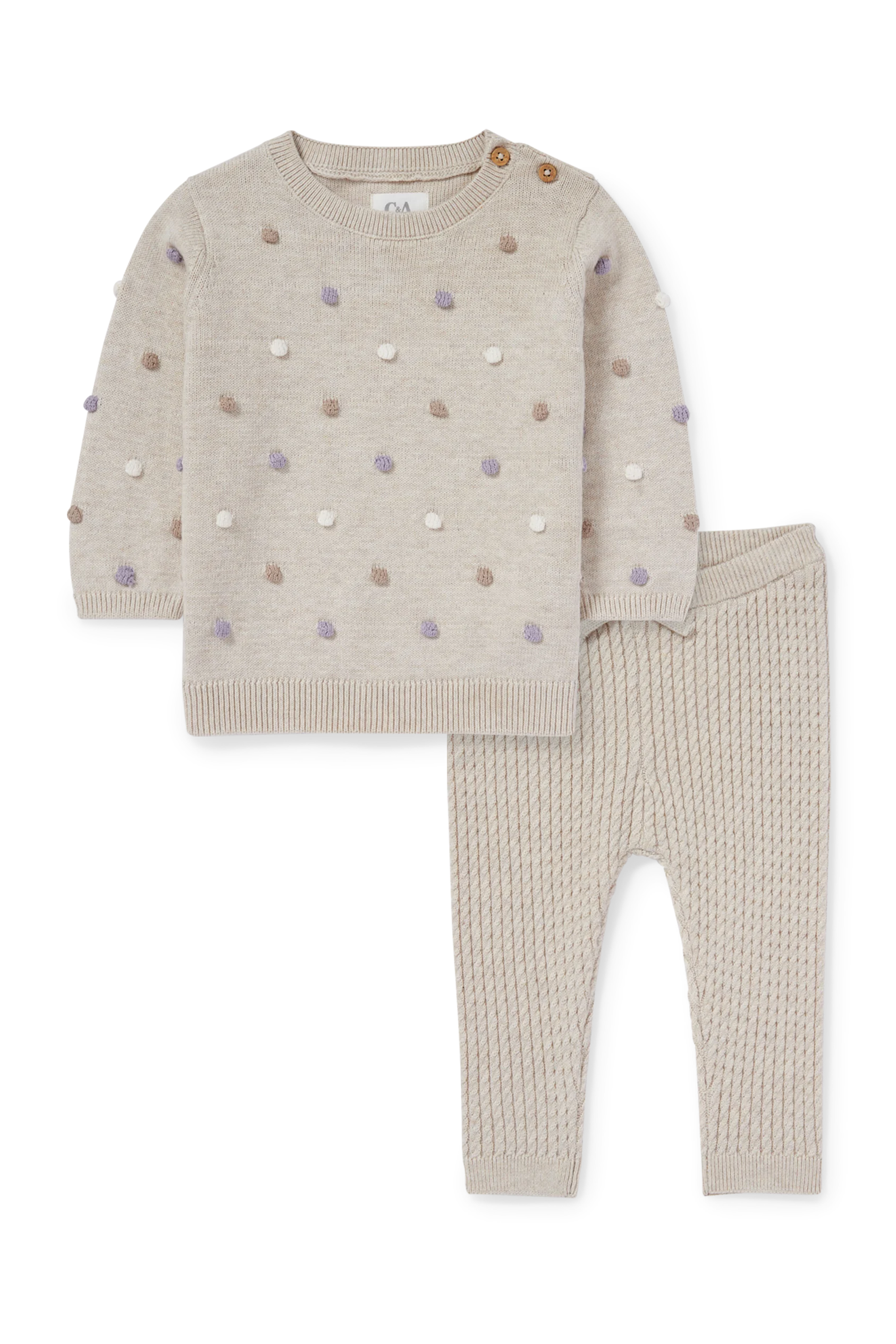 Knitted baby outfit - 2 piece