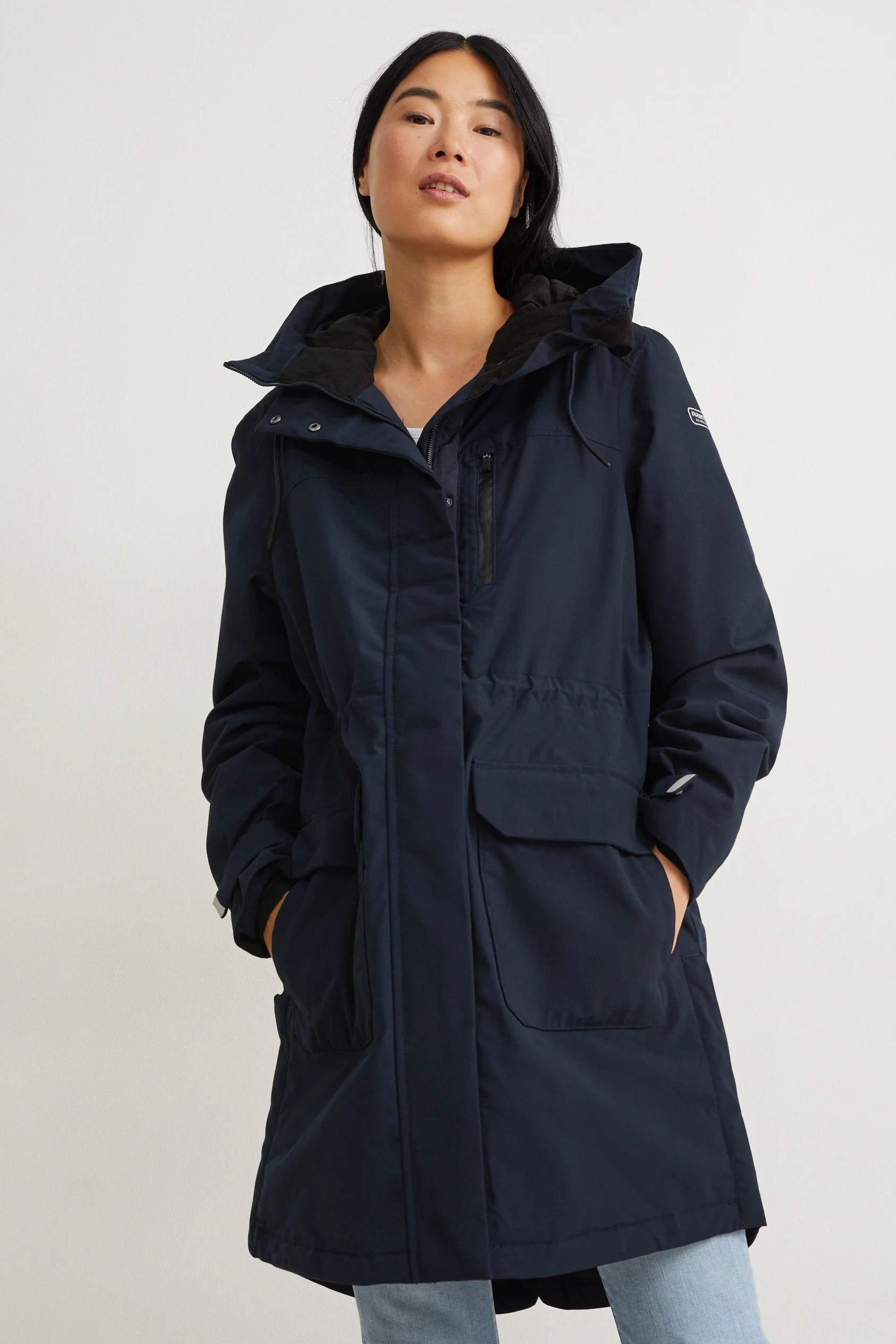 Rain jacket with hood