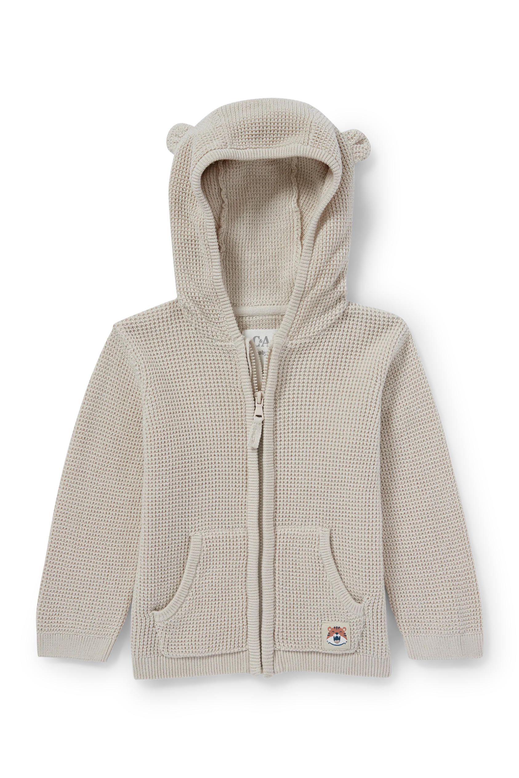 Tiger - baby cardigan with hood