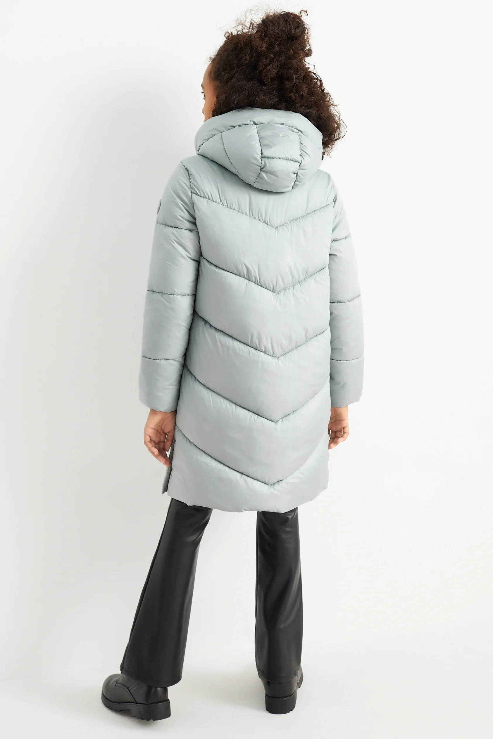 Quilted coat with hood