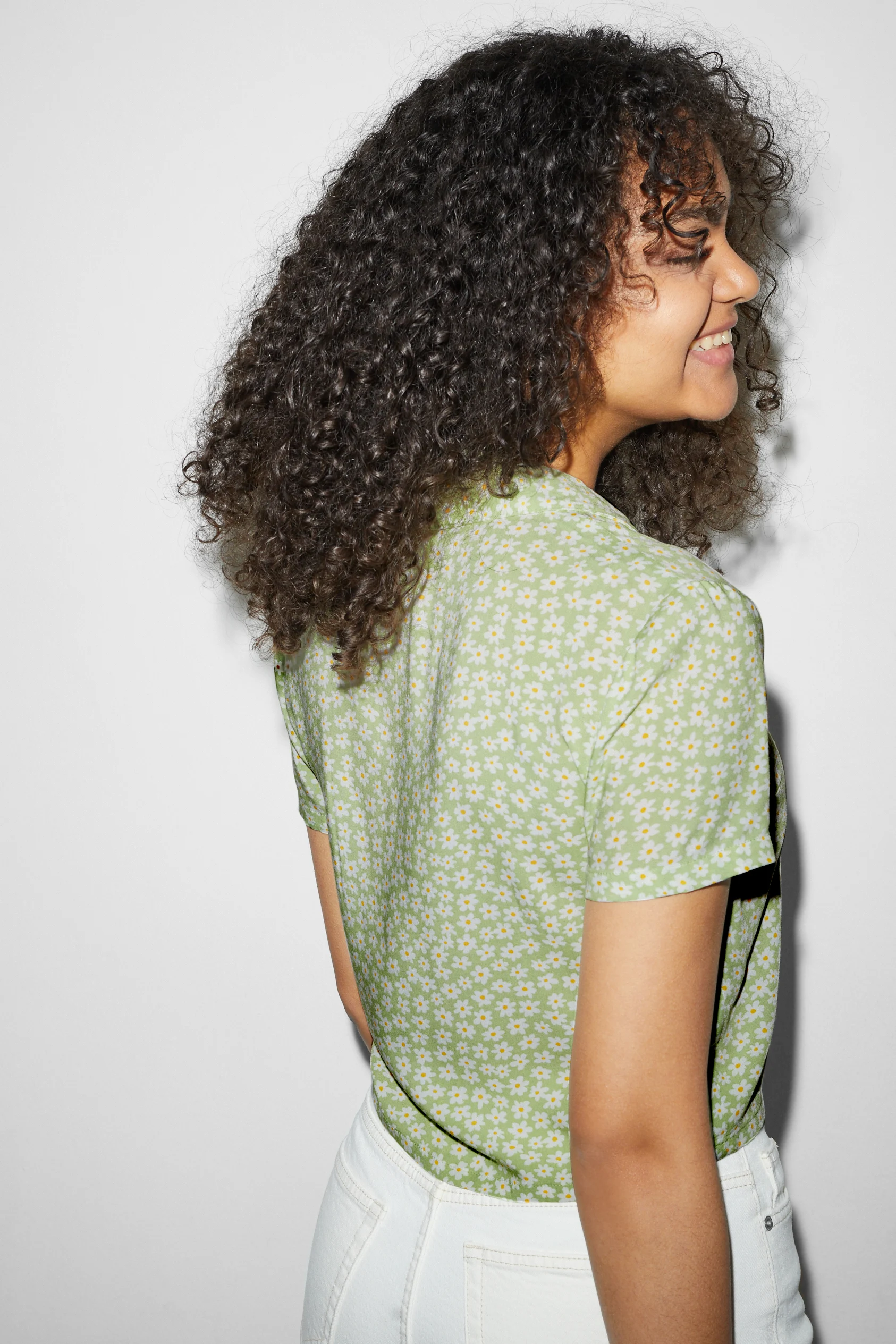 CLOCKHOUSE - cropped blouse - floral