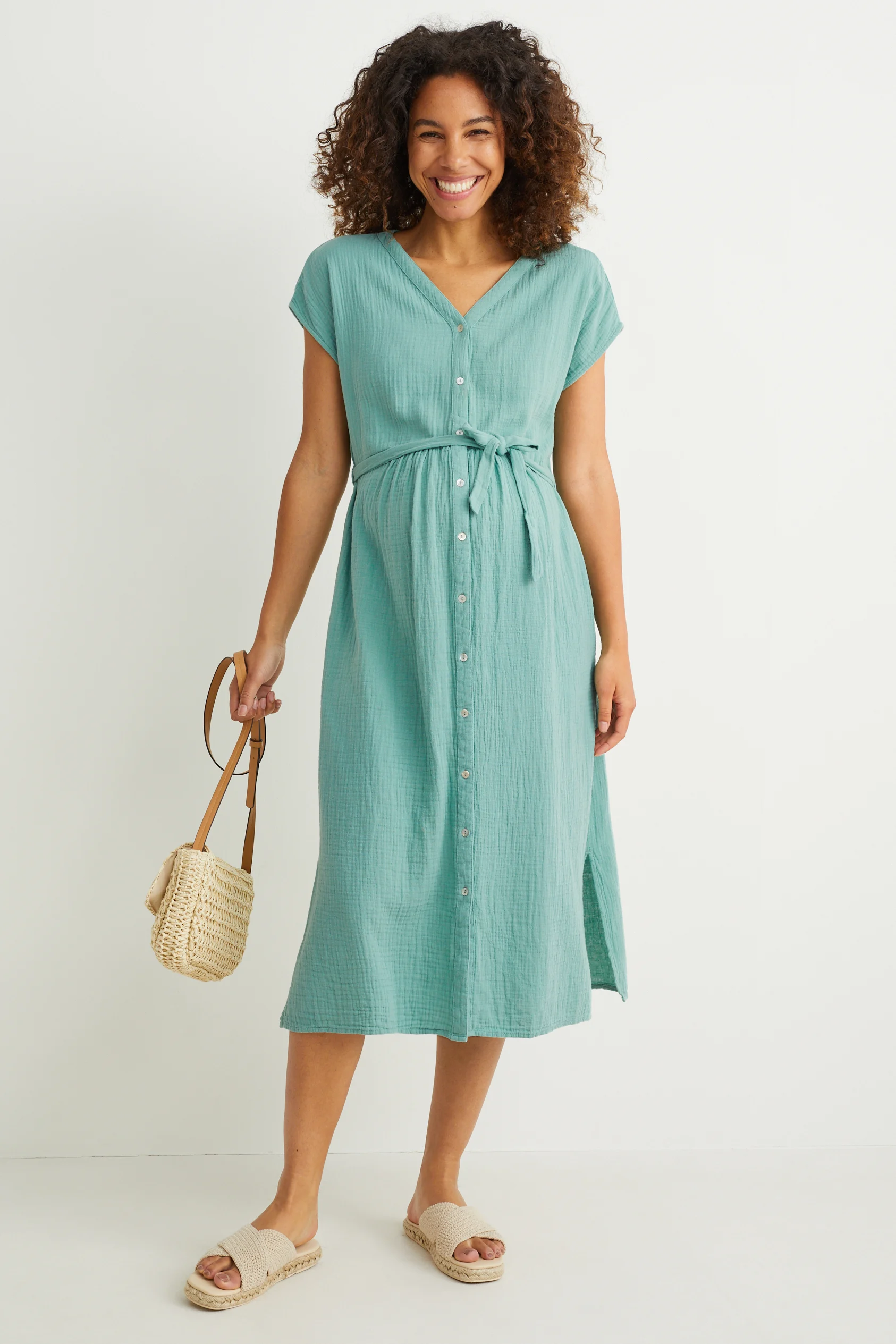 Maternity shirt dress