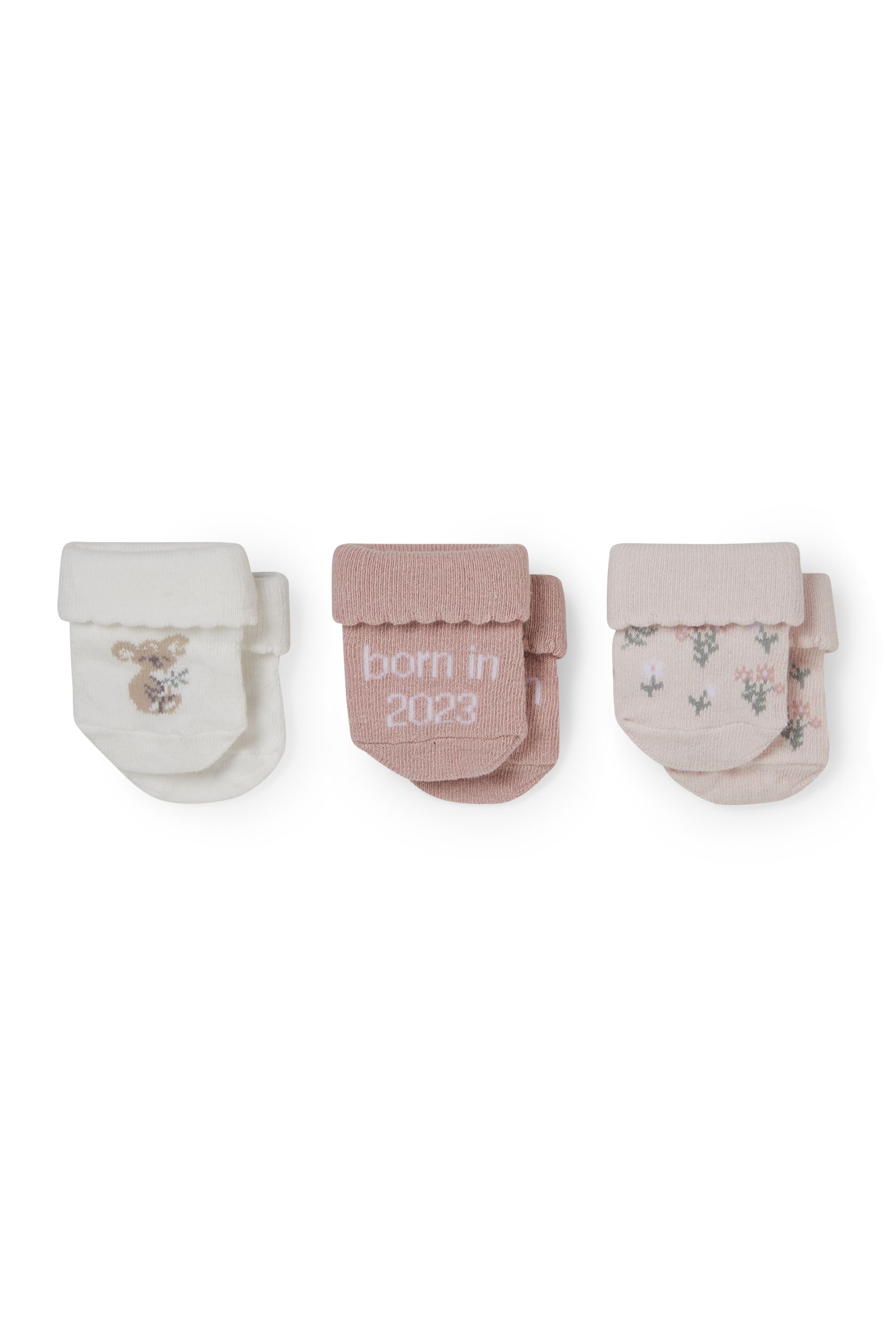 Multipack of 3 - koala - newborn socks with motif