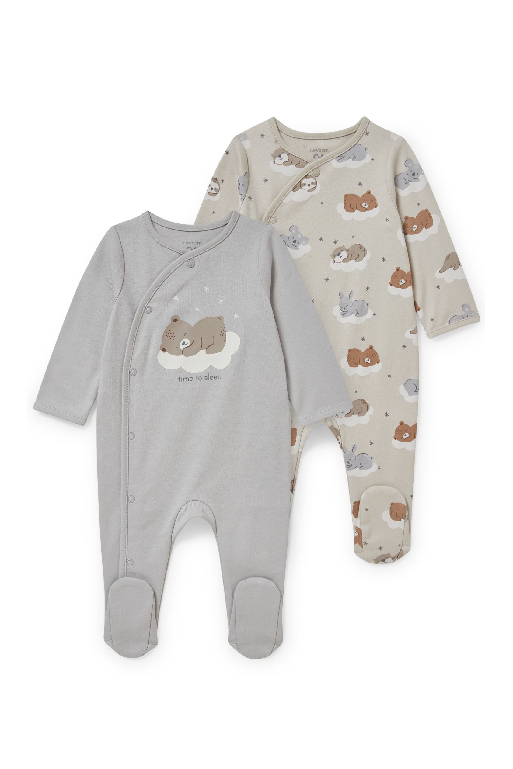Multipack of 2 - baby sleepsuit