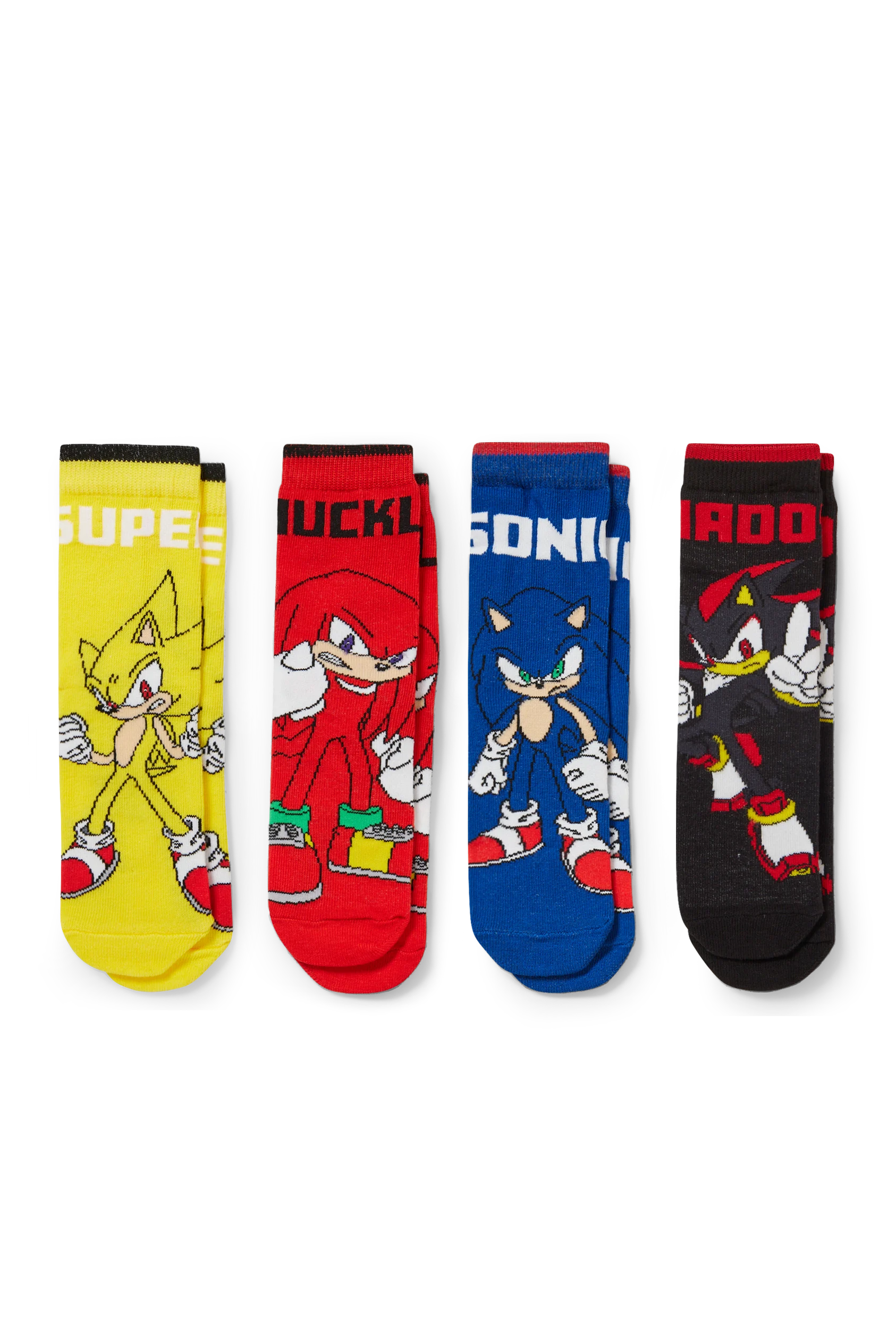 Multipack of 4 - Sonic - socks with motif