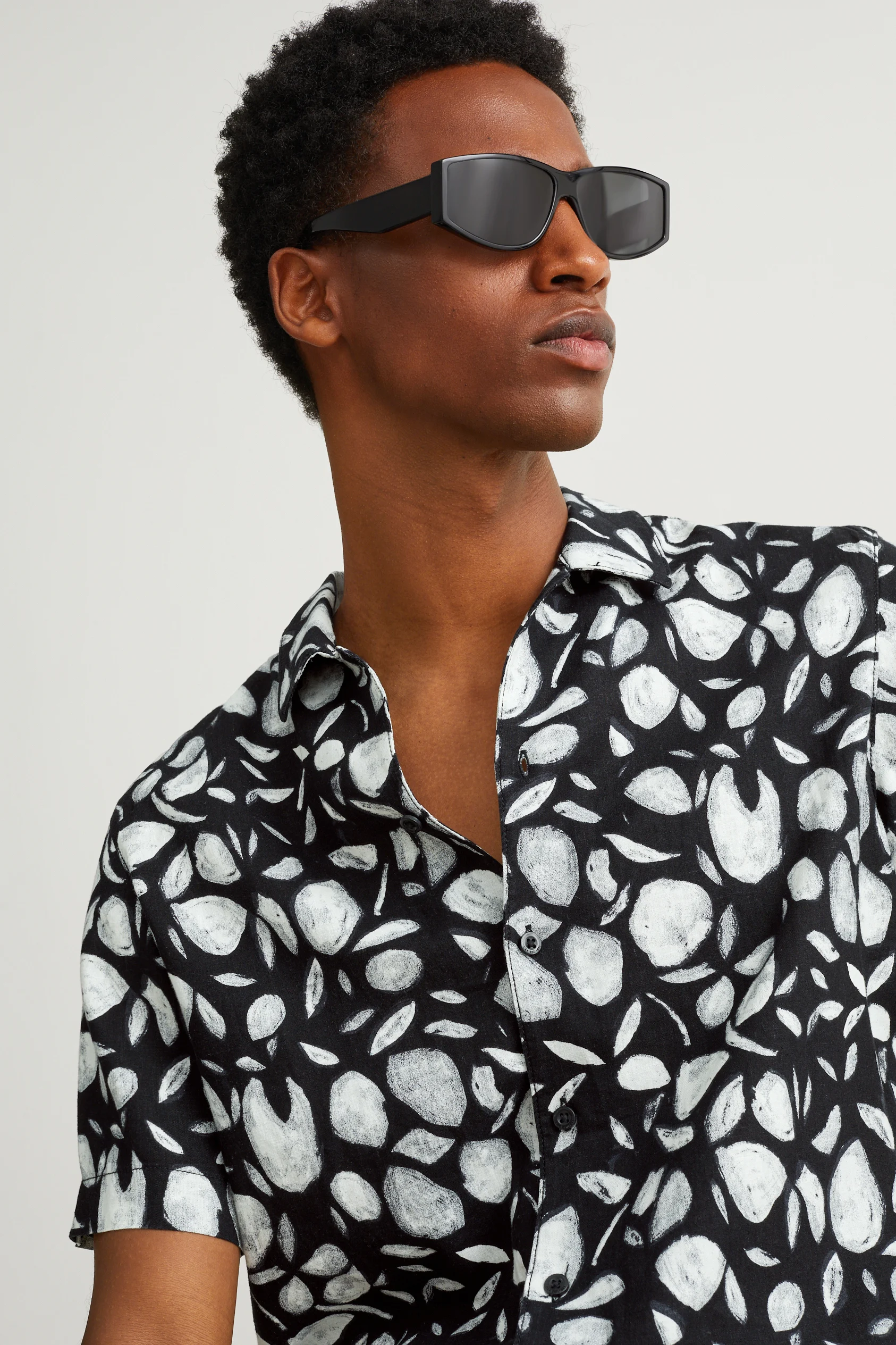 Shirt - regular fit - lapel collar - linen blend