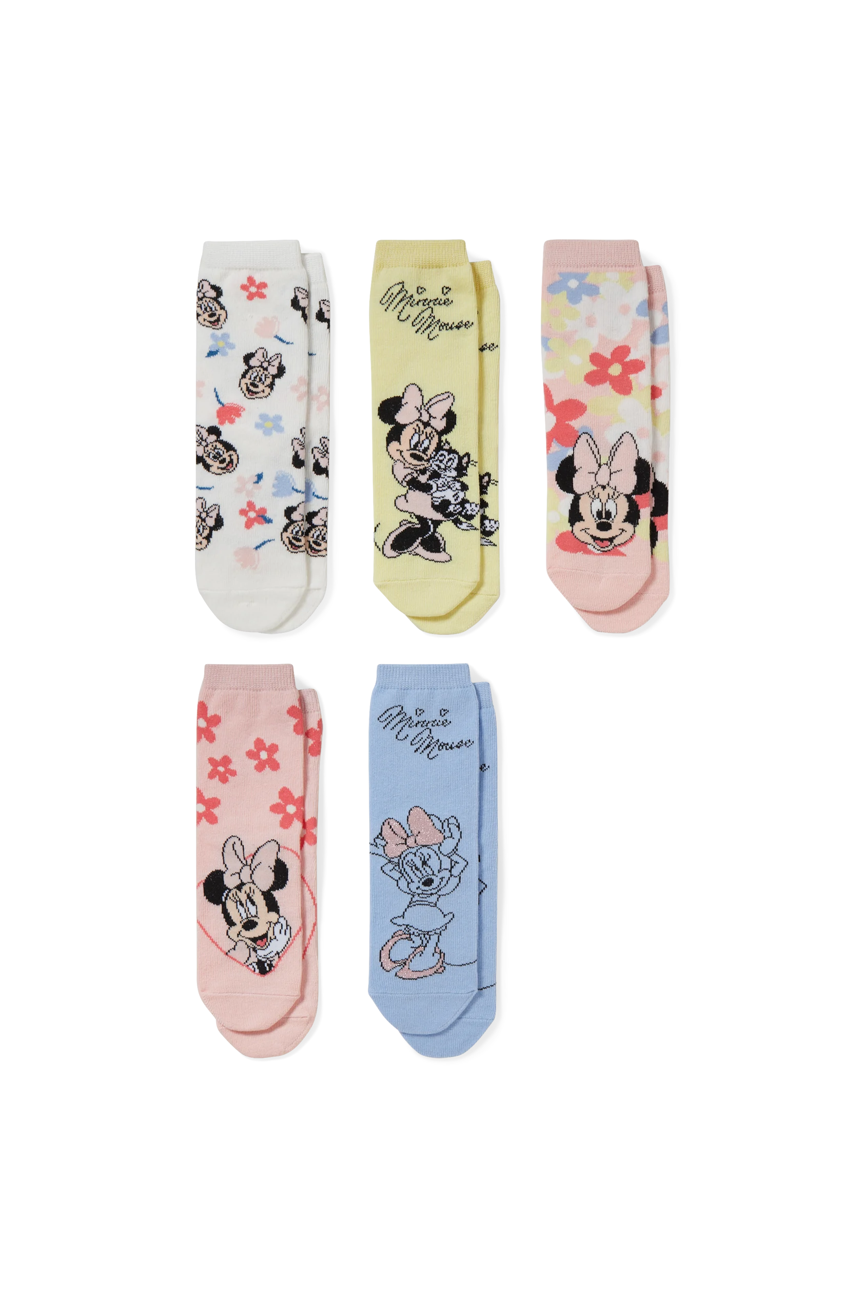 Multipack of 5 - Minnie Mouse - socks with motif